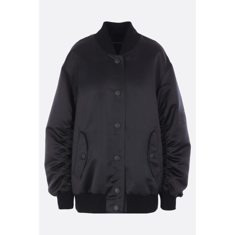 Dolce & Gabbana DOLCE & GABBANA Black Oversized Satin Jacket New & Authentic Size S / US 4 / IT 40 - 1 Thumbnail
