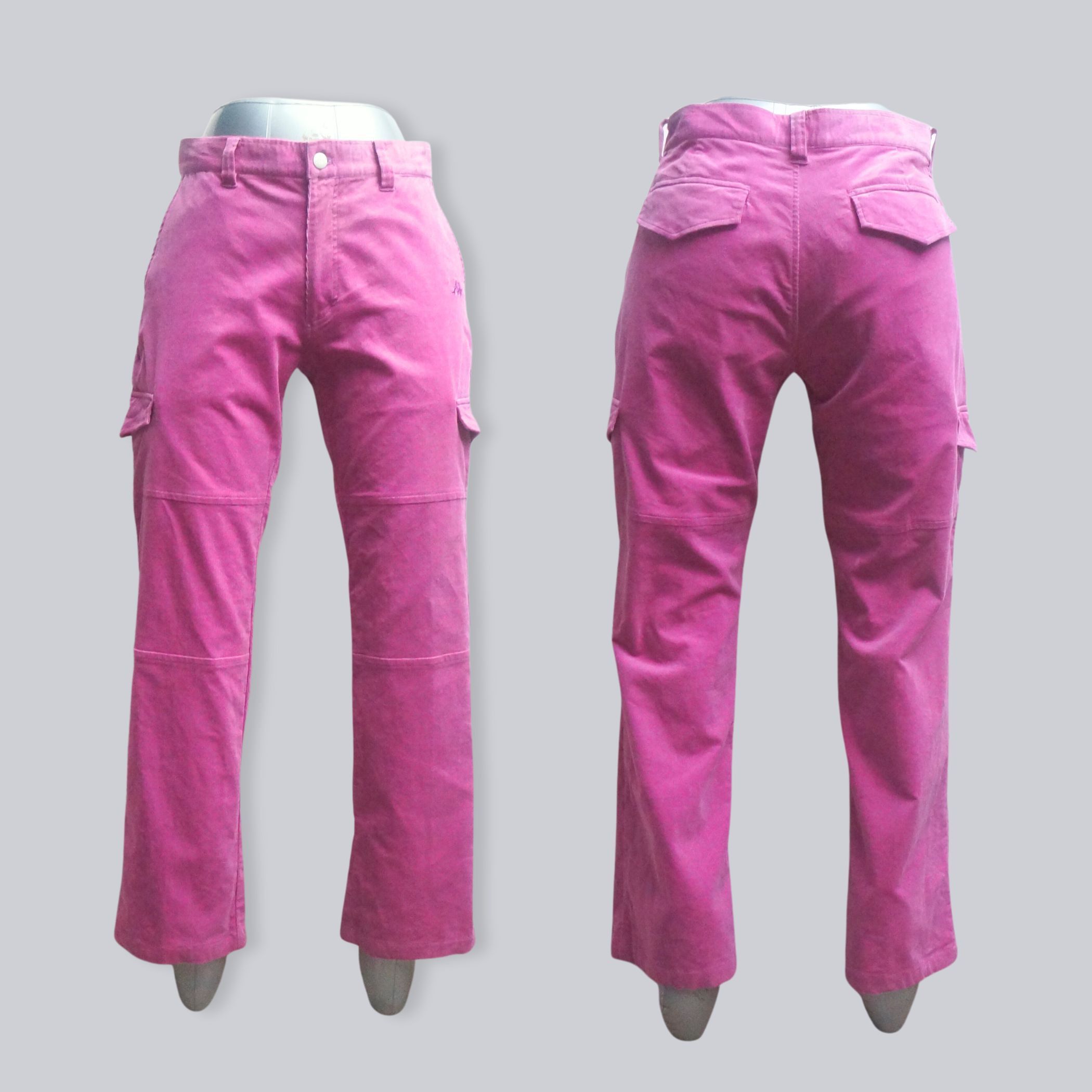 Kappa Kappa Pink Multi Pockets Cargo Corduroy Pants Size 30" / US 8 / IT 44 - 3 Thumbnail