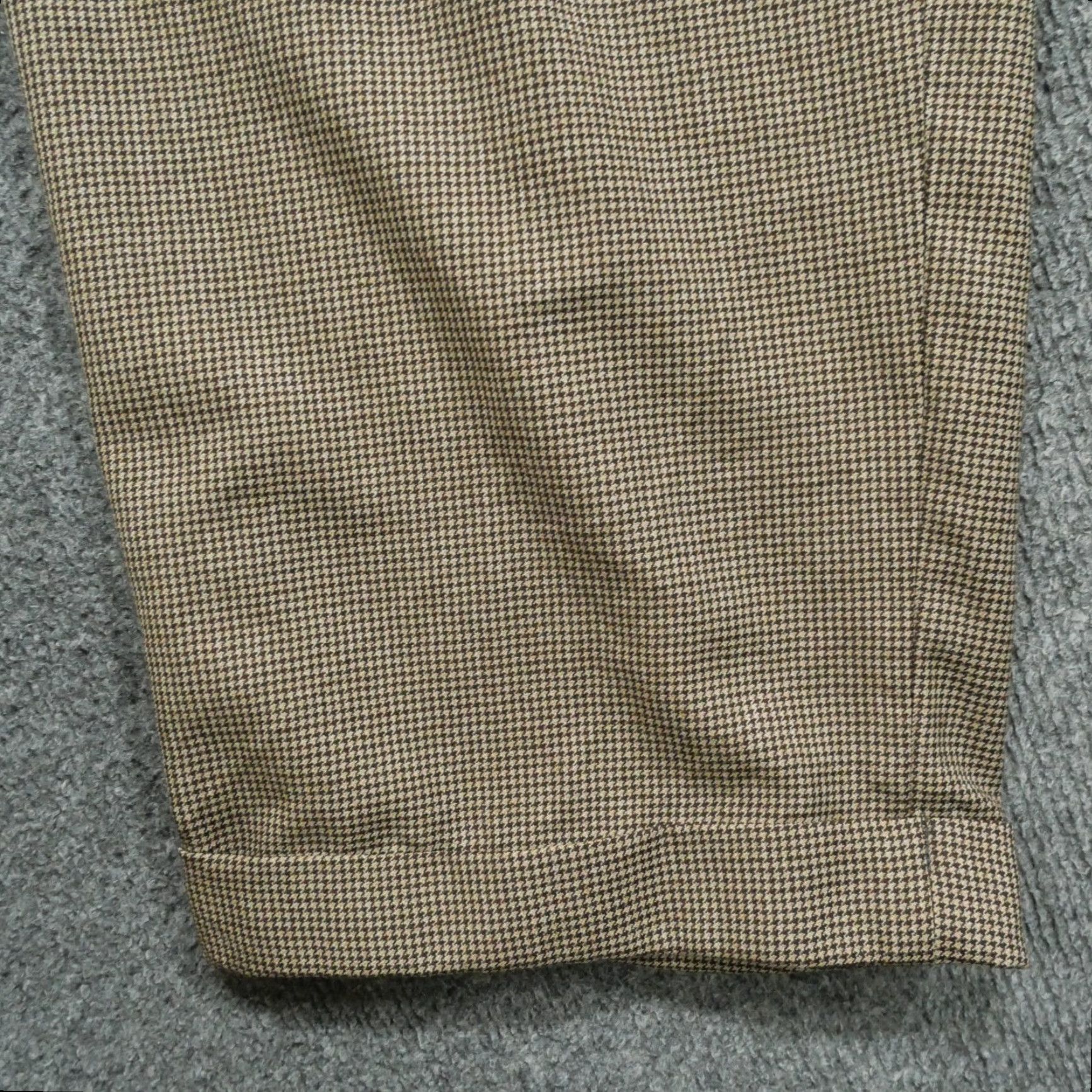 Vintage Pazoni Pants Mens 40 Brown Houndstooth Wool Slacks Pleated Straight 30 In Inseam Brown Mens Pants Size US 40 / EU 56 - 4 Thumbnail