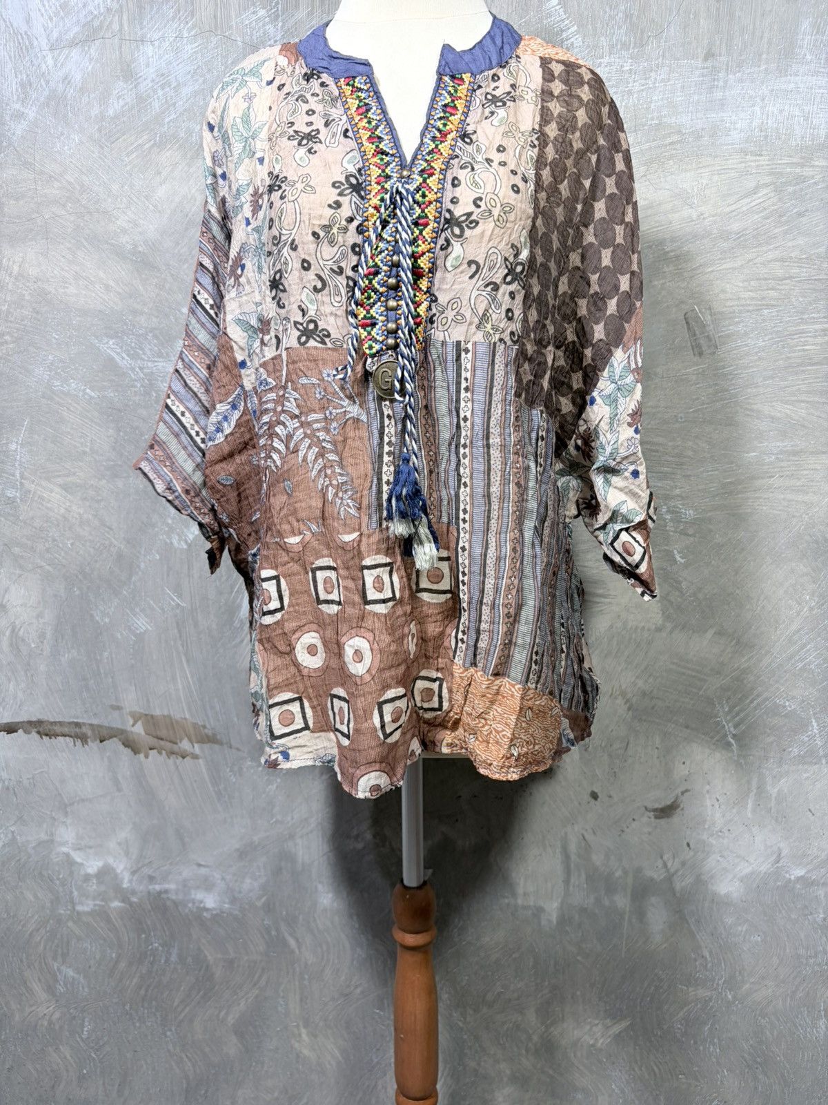 Japanese Brand Unknown Japanese Women Bohemian Tops Size M / US 6-8 / IT 42-44 - 3 Thumbnail
