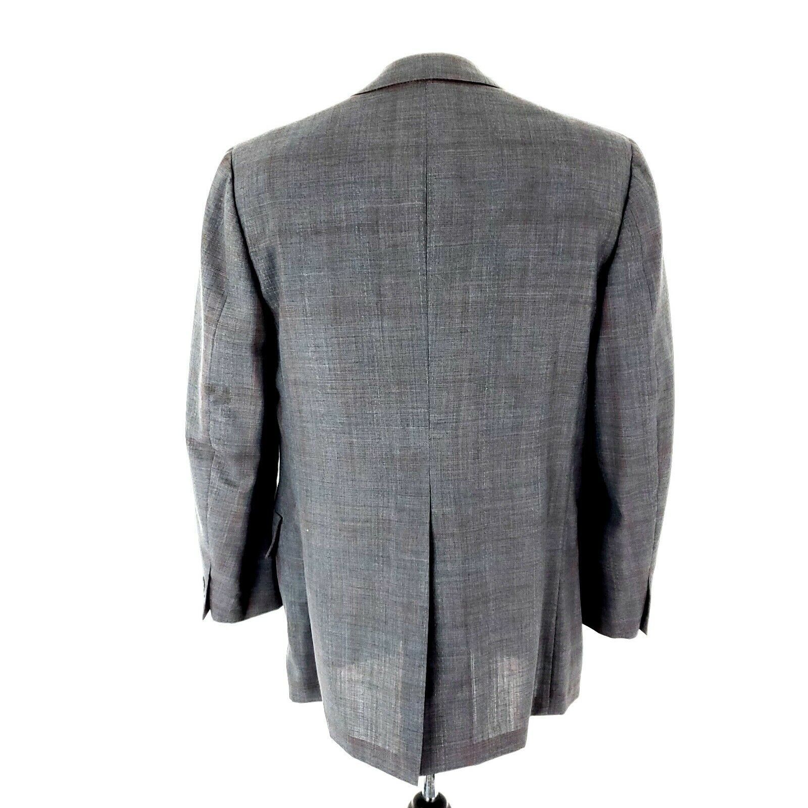 Hart Schaffner Marx Hart Schaffner Marx Wool 2 Button Blazer 40R Gray W/ Red Win Size 40R - 6 Thumbnail