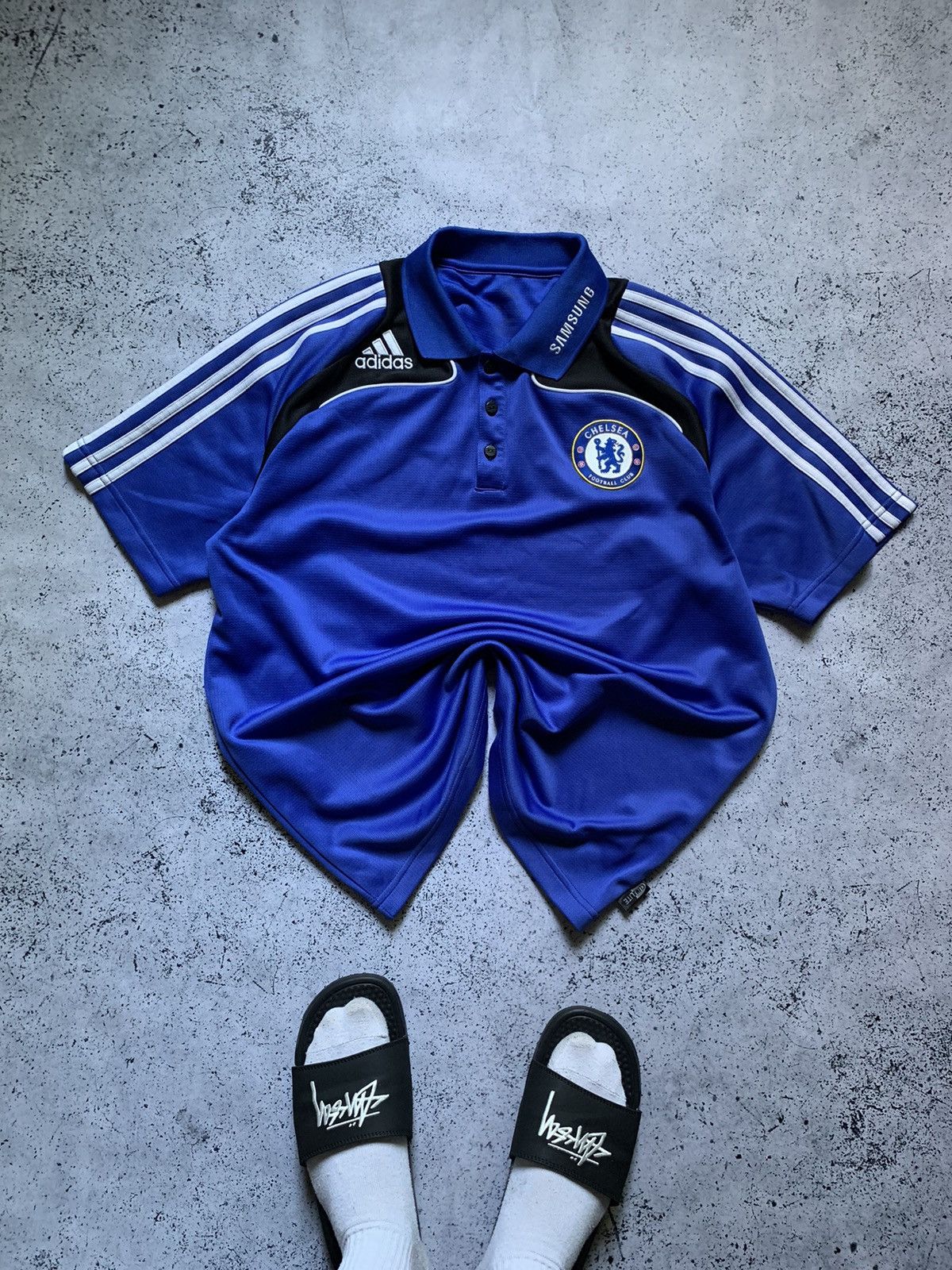 Vintage Adidas Chelsea 2008 Football Polo T-Shirt Soccer Jersey Y2K Size US L / EU 52-54 / 3 - 1 Thumbnail