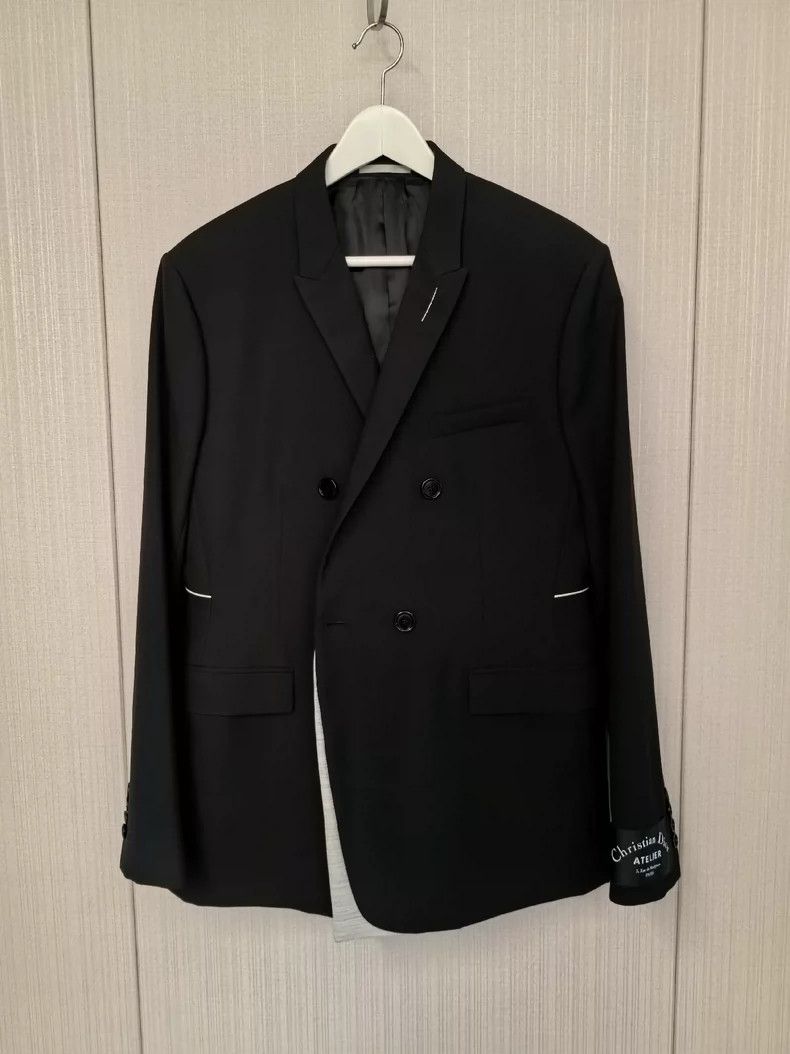 Dior Dior 18-inch double-breasted fake two-piece blazer Size 50R - 2 Thumbnail