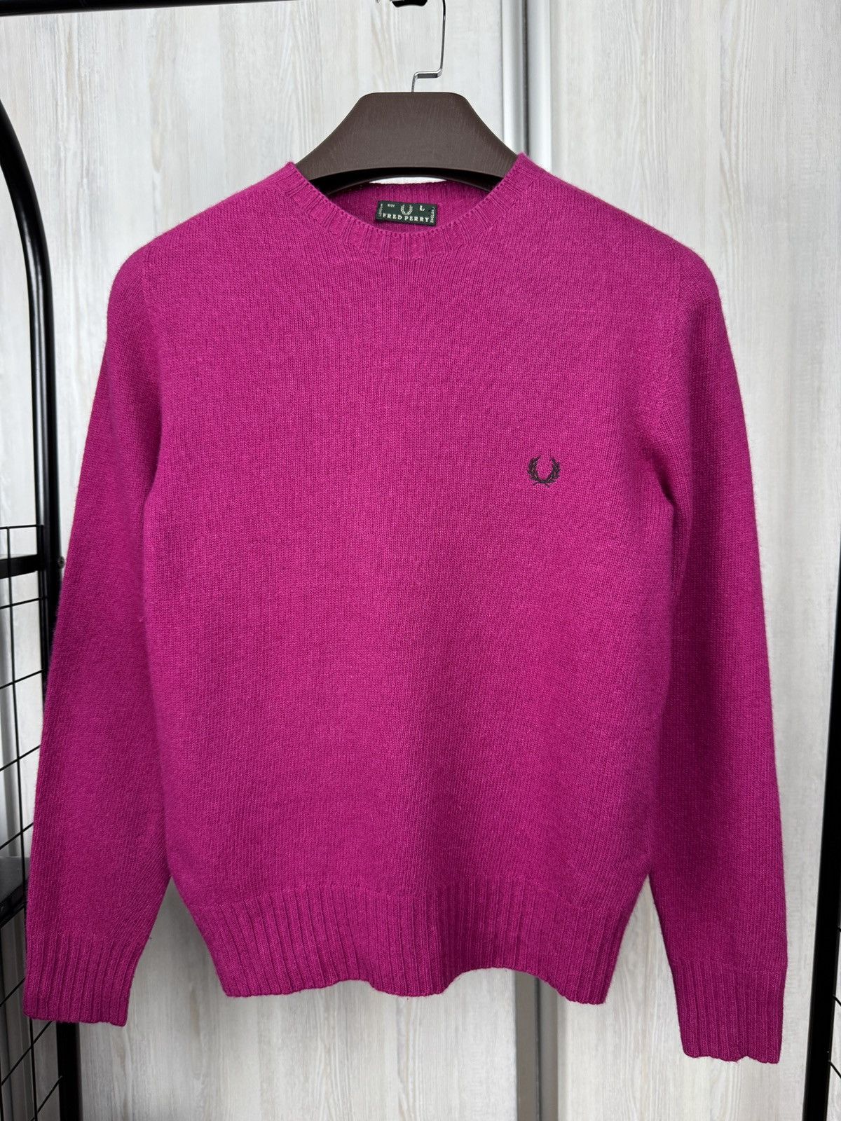 Fred Perry Fred Perry made in Italy Beta SPA wool cashmere pink sweater Size L / US 10 / IT 46 - 2 Thumbnail