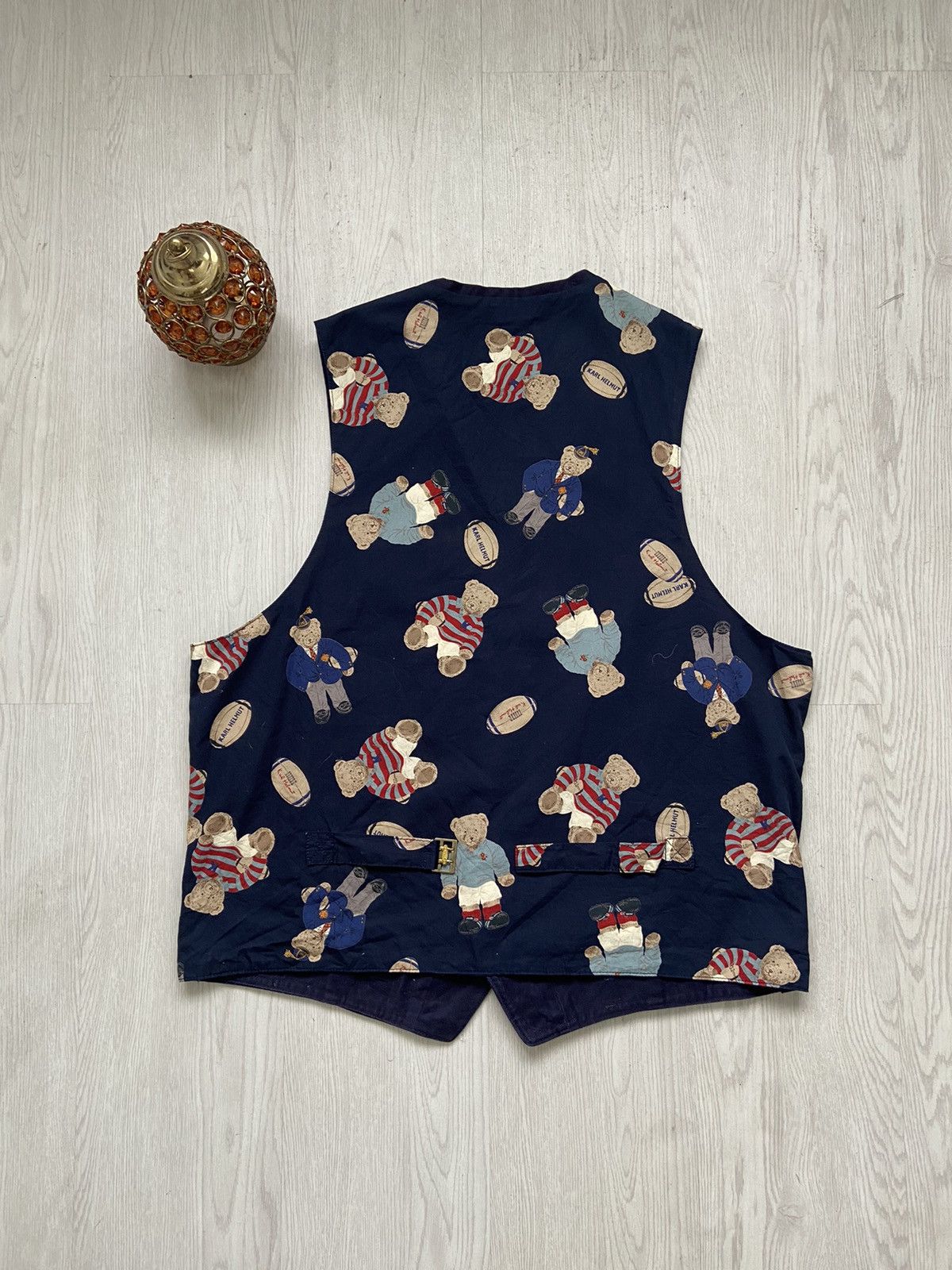 Karl Helmut × Pink House Vintage 1990’s Karl Helmut Polo Bear Print Duck Cotton Vest Size US L / EU 52-54 / 3 - 2 Thumbnail