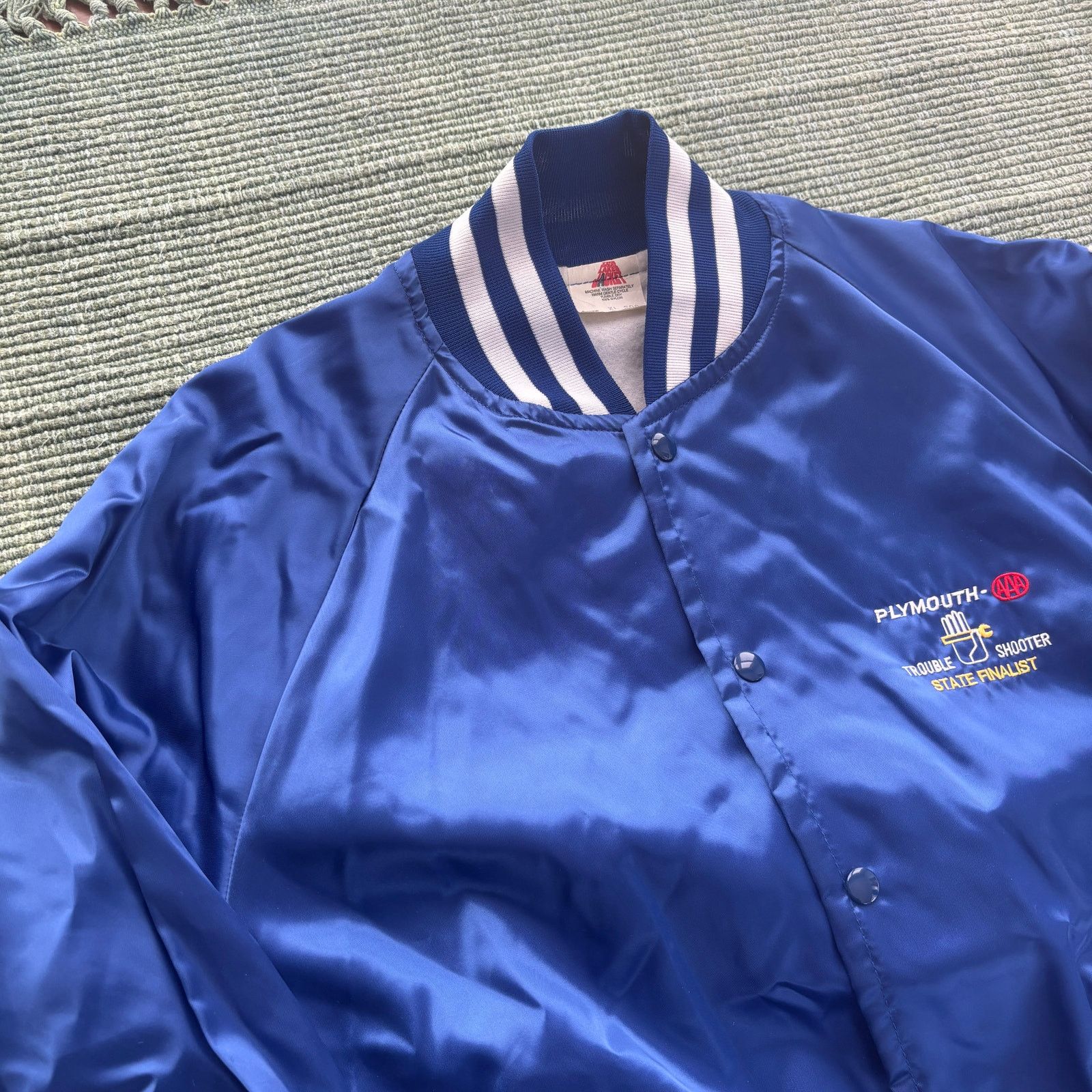 Vintage 1980s vintage shiny blue satin bomber jacket size xl Size US XL / EU 56 / 4 - 2 Thumbnail