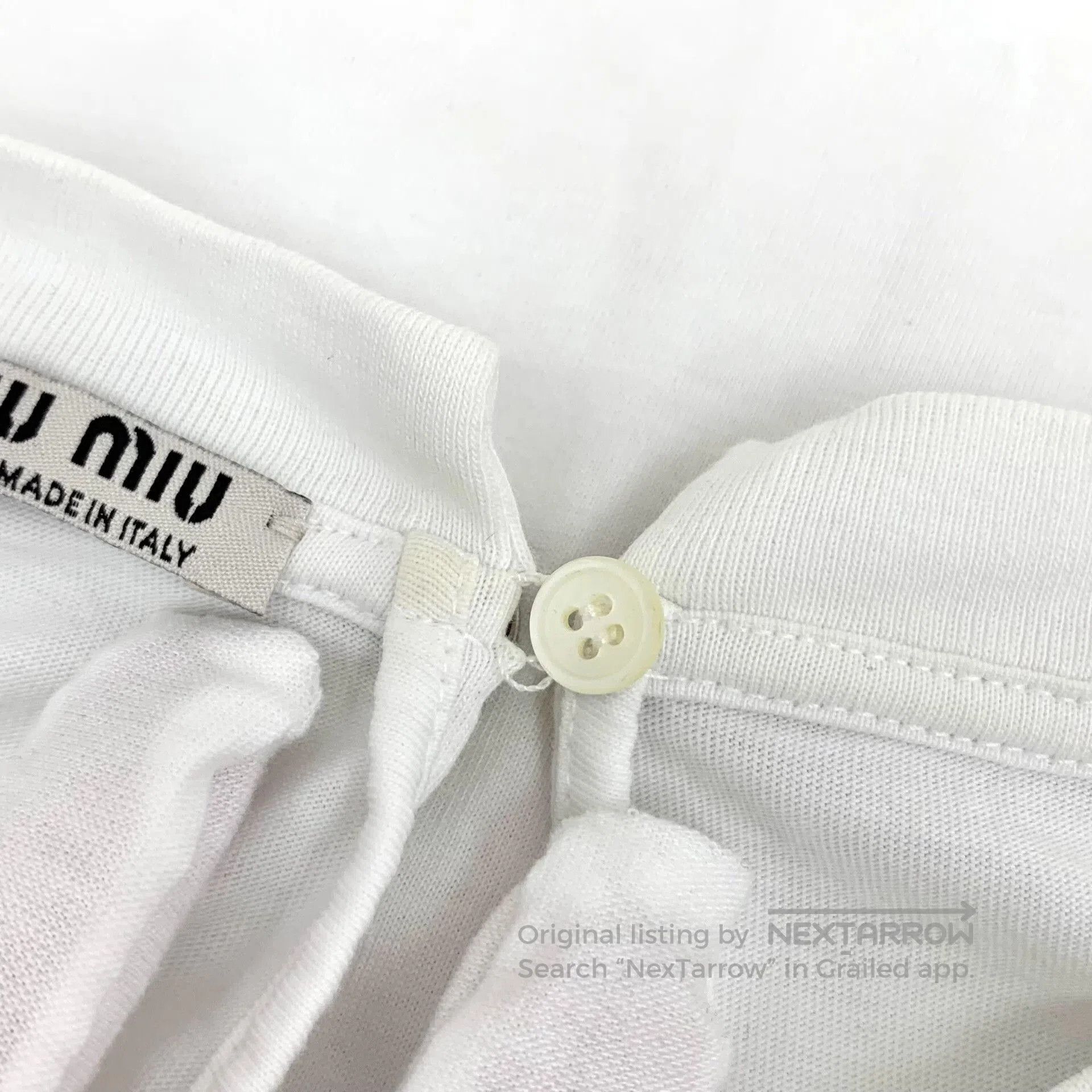 Miu Miu Miu Miu White Ruby Diamond Round Neck T-shirt. Size M / US 6-8 / IT 42-44 - 7 Thumbnail