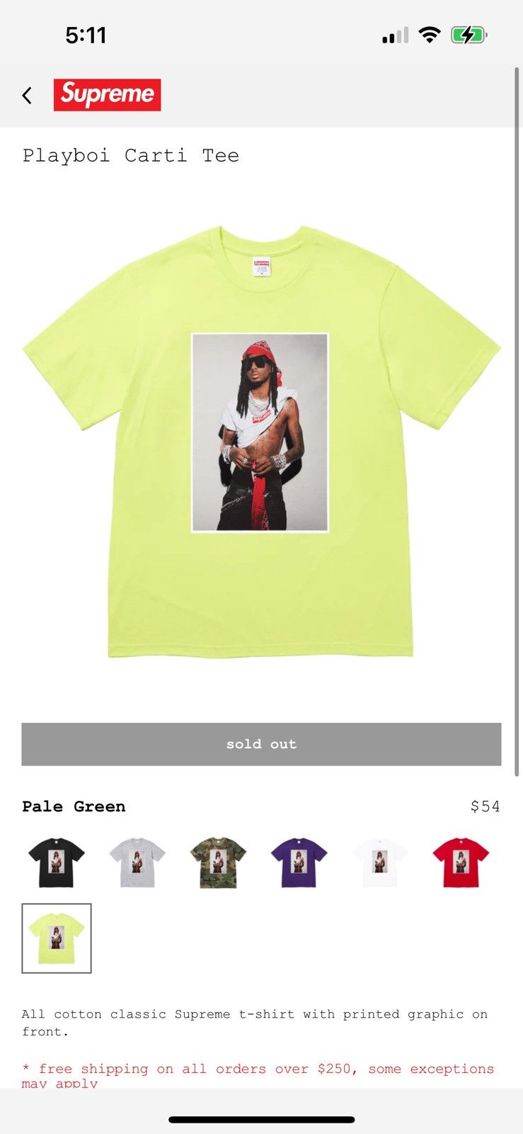 Supreme Supreme Playboi Carti Shirt Pale Green | Grailed