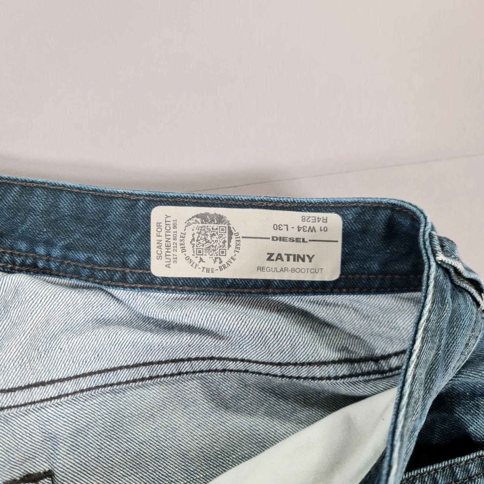 Diesel Diesel Jeans Bootcut Men W34 L30 Blue Denim 100% Cotton Zatiny Logo Pockets Regular Vintage No | Jeans Size US 34 / EU 50 - 5 Thumbnail