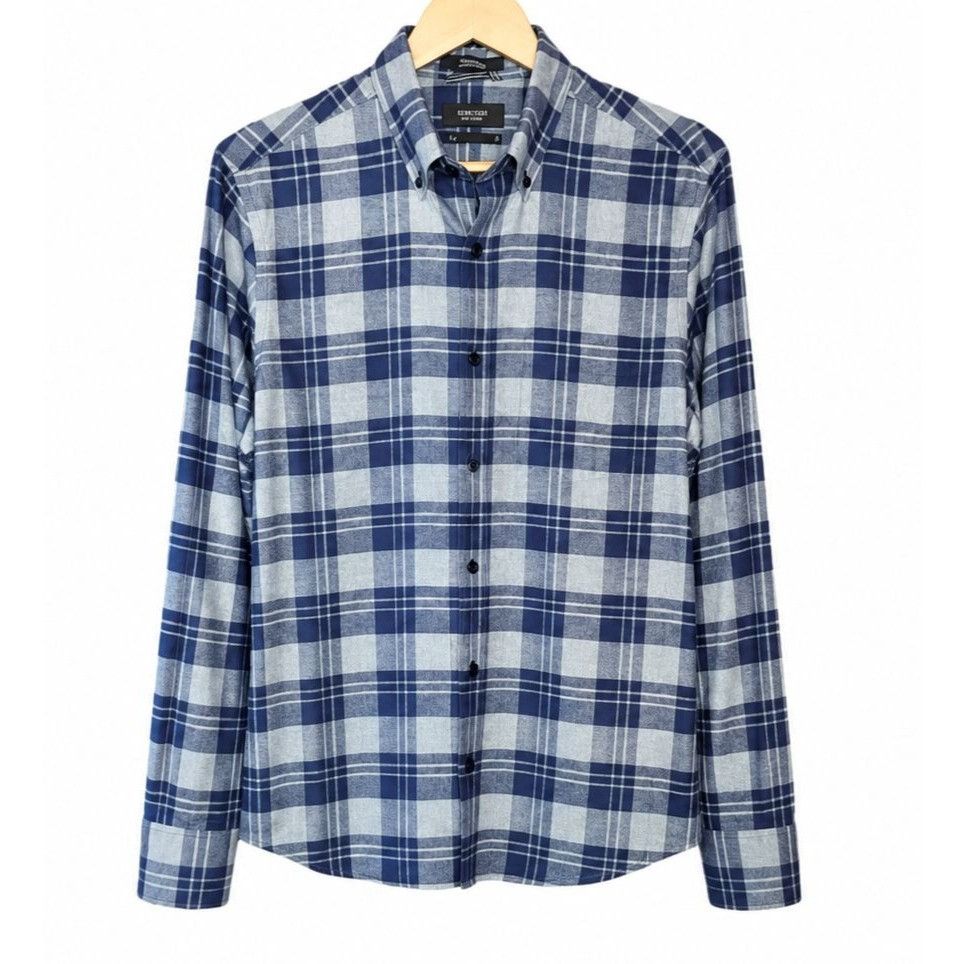Nordstrom Nordstrom Men’s Shop Slim Fit Plaid Shirt Men’s Medium Blue Size US M / EU 48-50 / 2 - 2 Thumbnail
