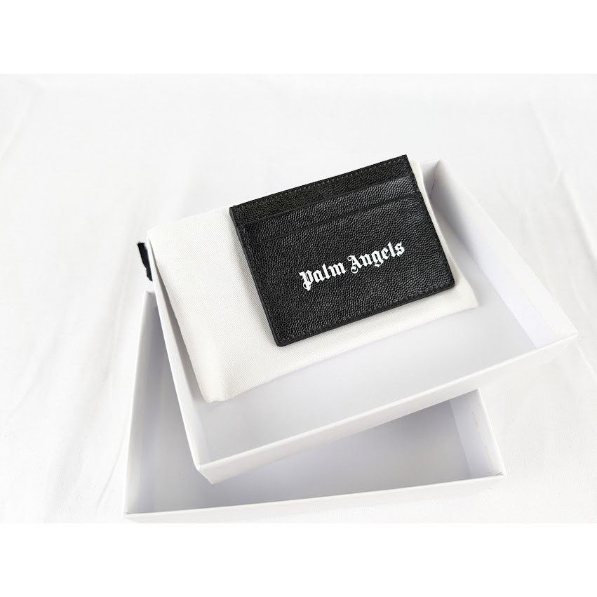 Palm Angels o1rshd1 Size: OS / Logo Caviar Card Holder in Black/White Size ONE SIZE - 6 Thumbnail