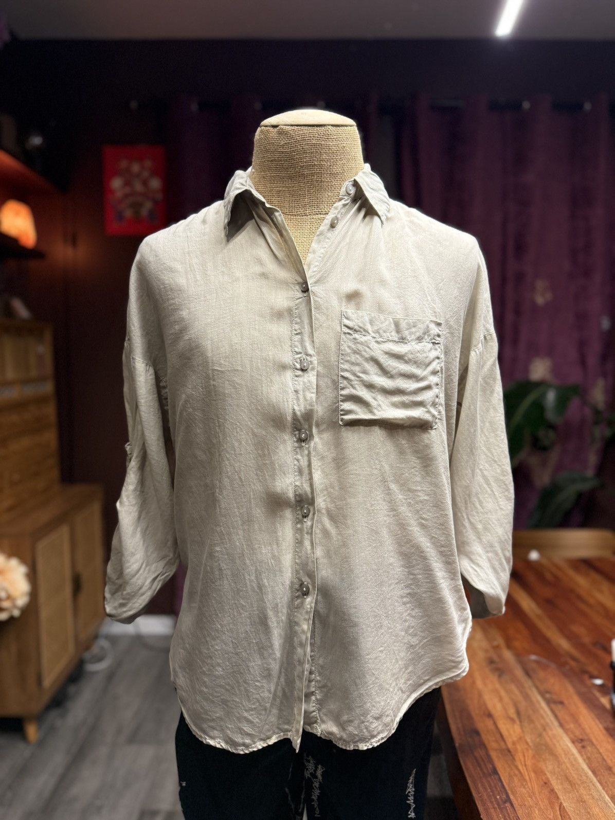 Zara ZARA Lightweight Button-Up Shirt – Size M Size M / US 6-8 / IT 42-44 - 2 Thumbnail