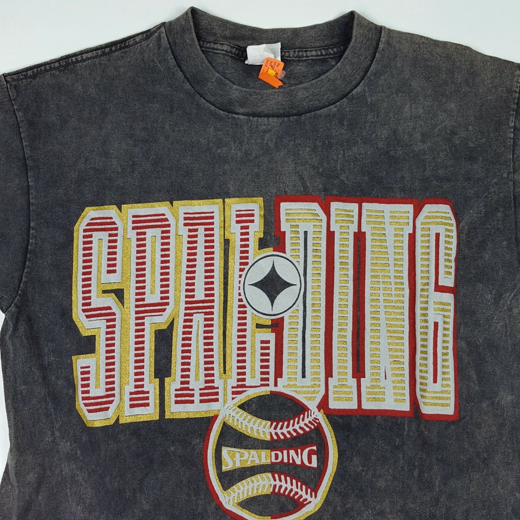 Spalding VINTAGE Spalding Gray Acid Dye Men's M Puff Print Baseball T Shirt Size US M / EU 48-50 / 2 - 2 Thumbnail