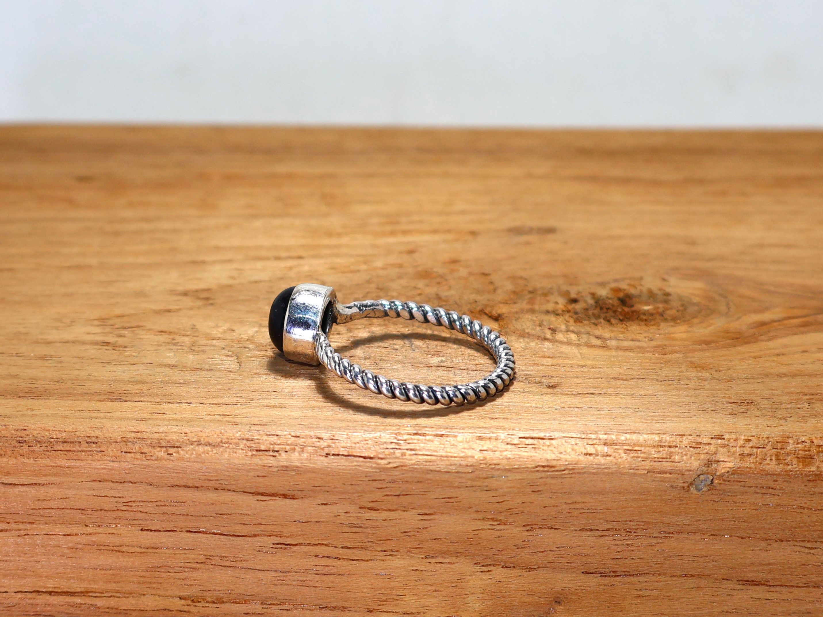 Handmade Black Onyx Ring, Sterling Silver Ring, Stacking Ring Size ONE SIZE - 6 Thumbnail