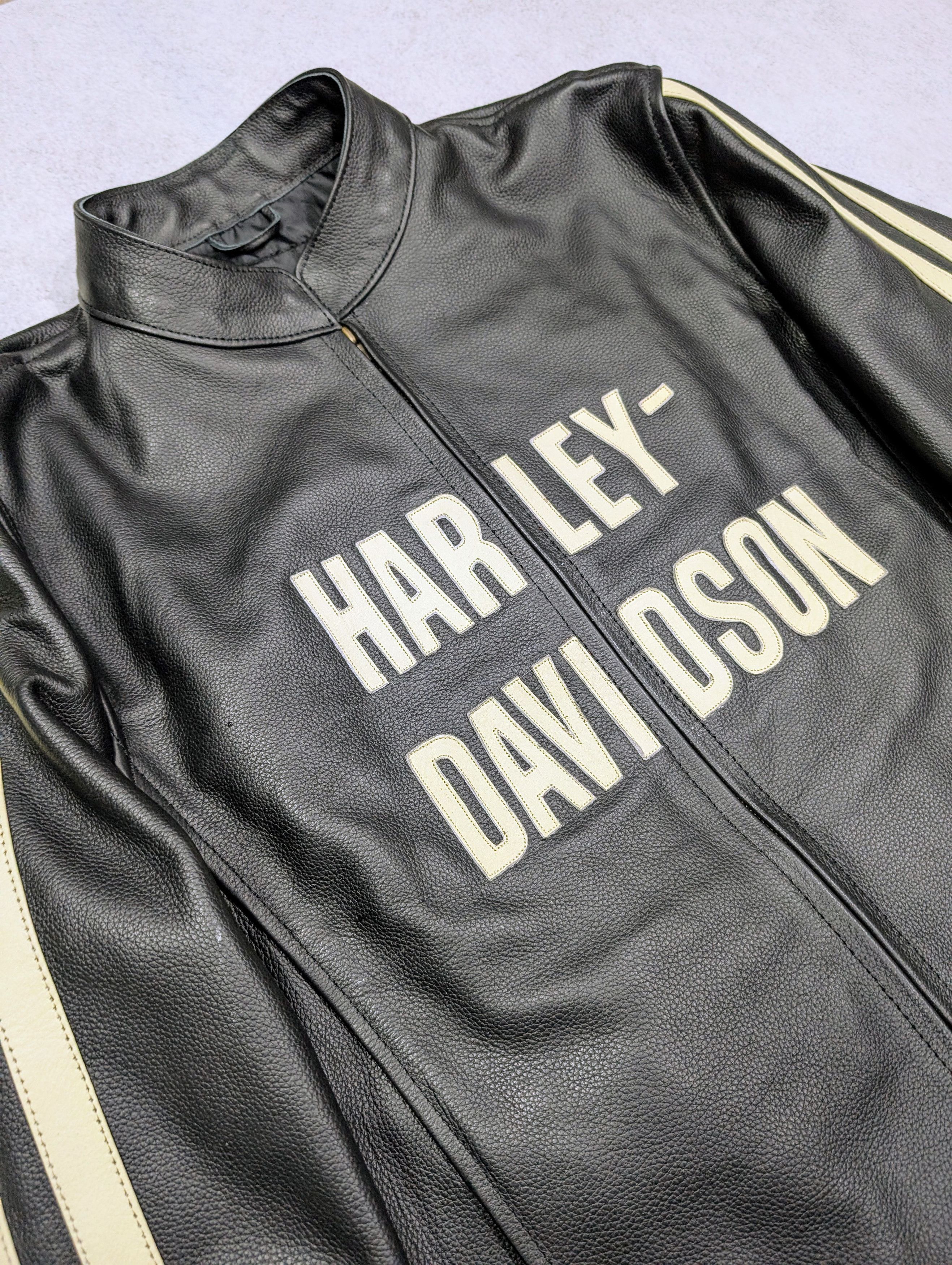 Harley Davidson 💥 Harley Davidson 💥 RARE Leather Jacket Racing Biker Size US XL / EU 56 / 4 - 3 Thumbnail