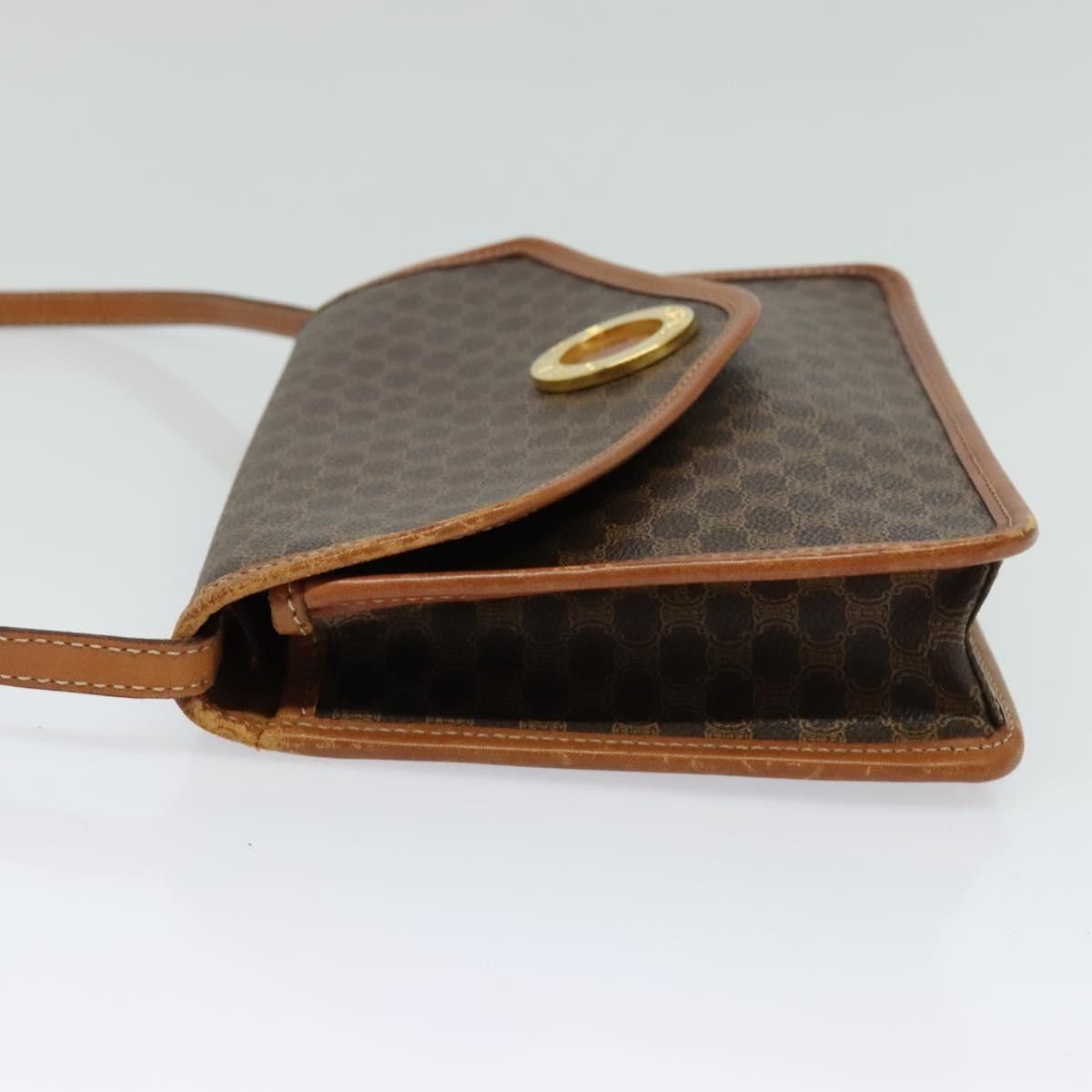 Celine CELINE Macadam Canvas Shoulder Bag Pvc Leather Brown Gold Size ONE SIZE - 4 Thumbnail