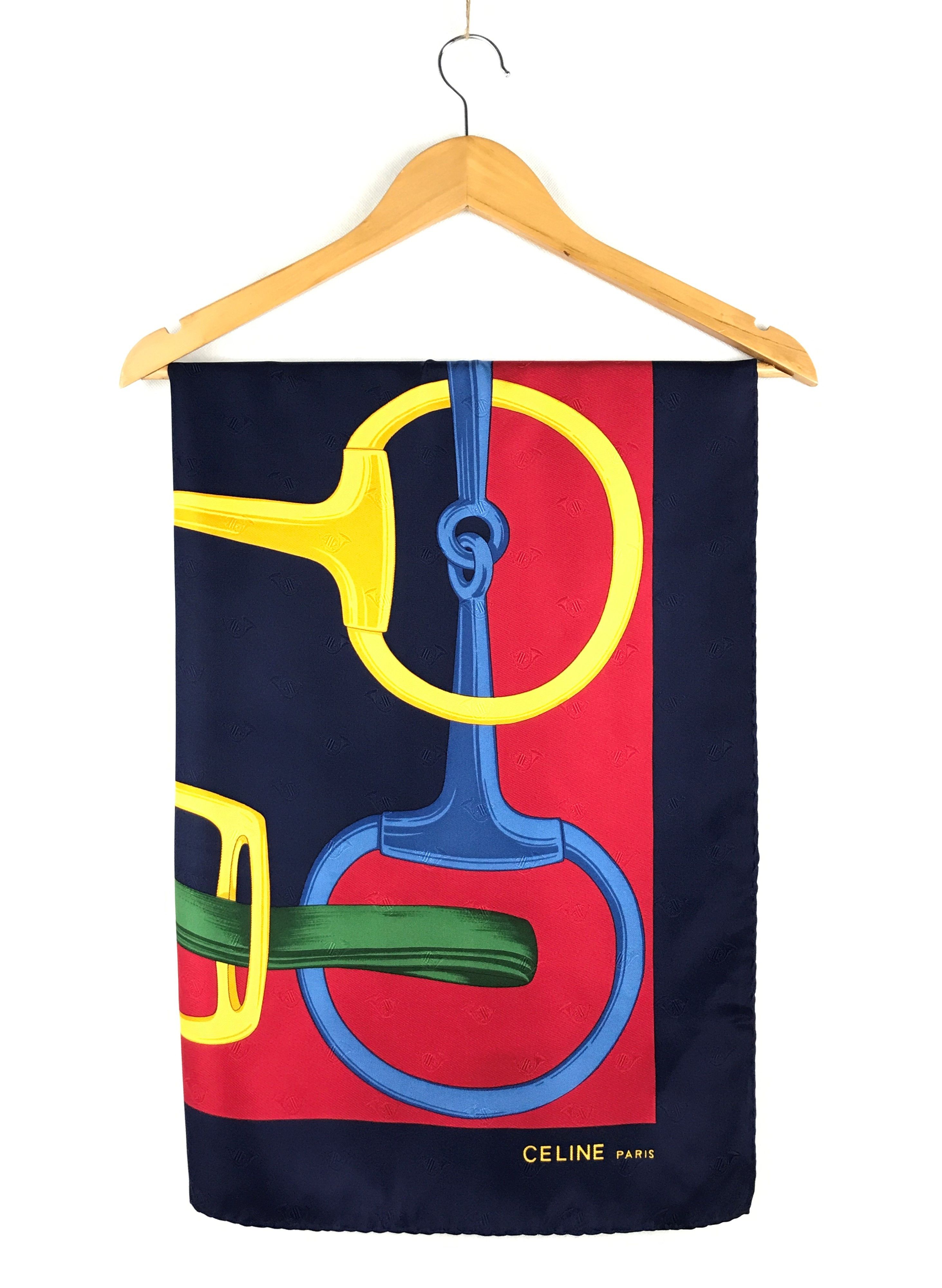 Celine × Vintage Vintage Celine Horsebit Silk Scarf Size ONE SIZE - 3 Thumbnail