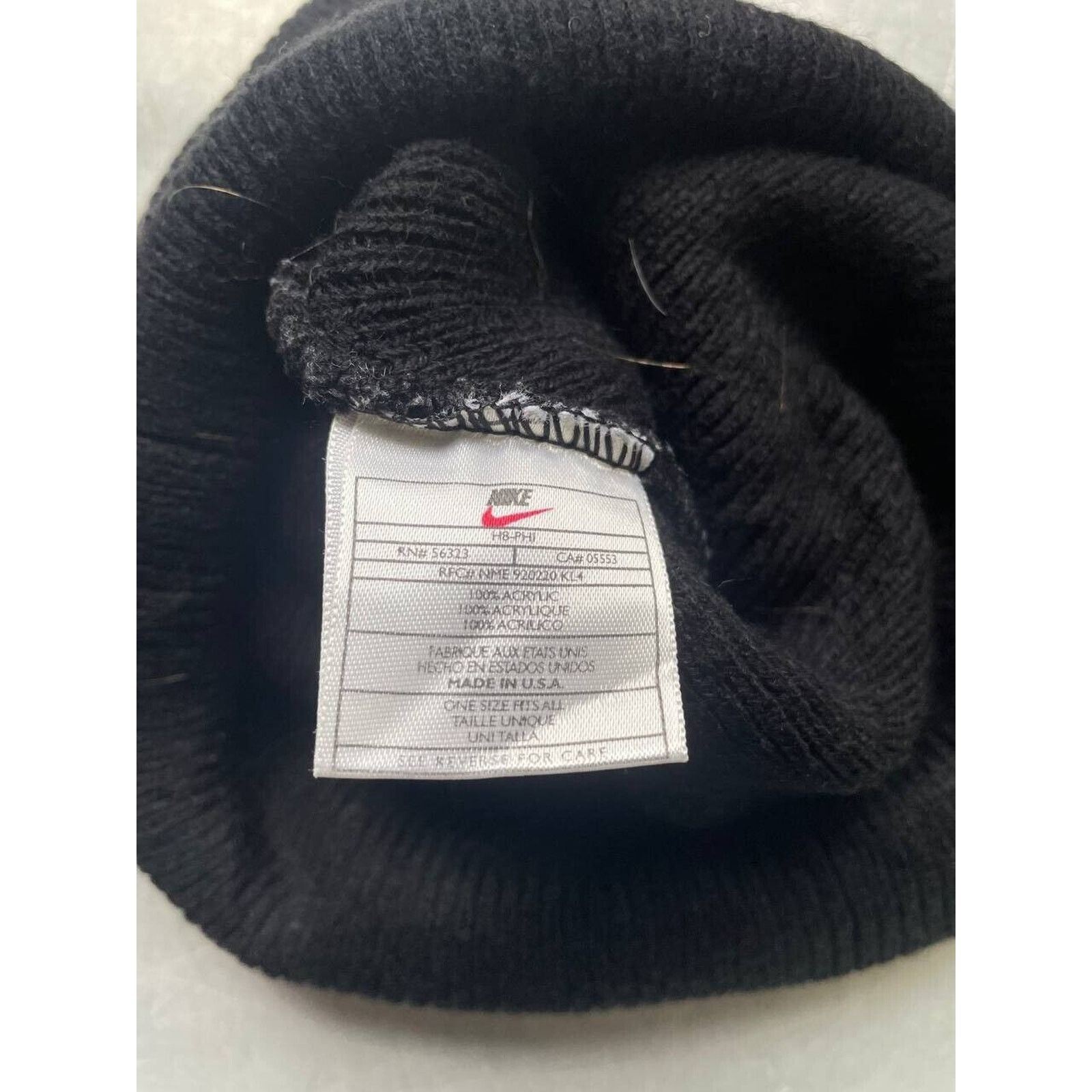 Nike × Vintage Vintage Nike Black Knit Beanie Hat One Size USA Made Size ONE SIZE - 6 Thumbnail