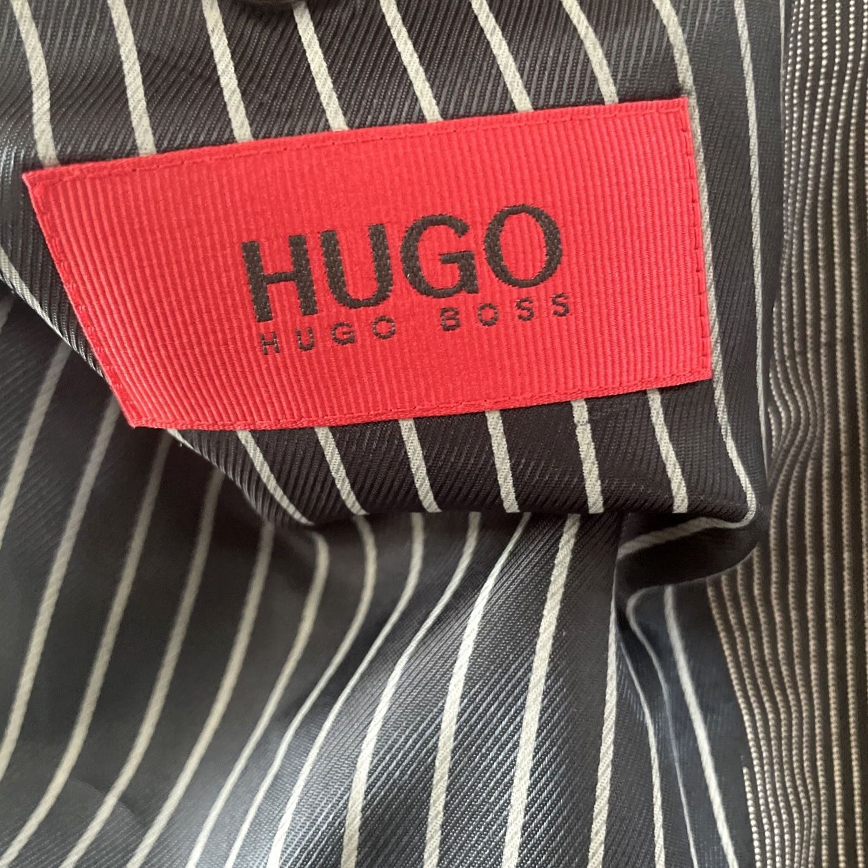 Hugo Boss HUGO BOSS Blazer Sport Jacket Wool 42R Men Black Striped 100% Wool Business Casual Formal Party/Cocktail Luxury Designer Jacket/Coat Size 42R - 4 Thumbnail