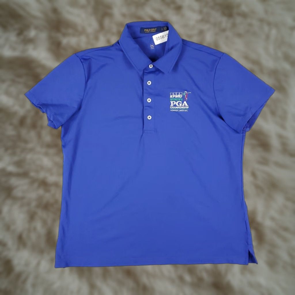 Ralph Lauren Ralph Lauren Polo Shirt Womens L Blue Polo Shirts Blue PGA Kemper Lakes Pony Short Sleeve Polo Woman Large Casual Classic Preppy Size L / US 10 / IT 46 - 1 Thumbnail