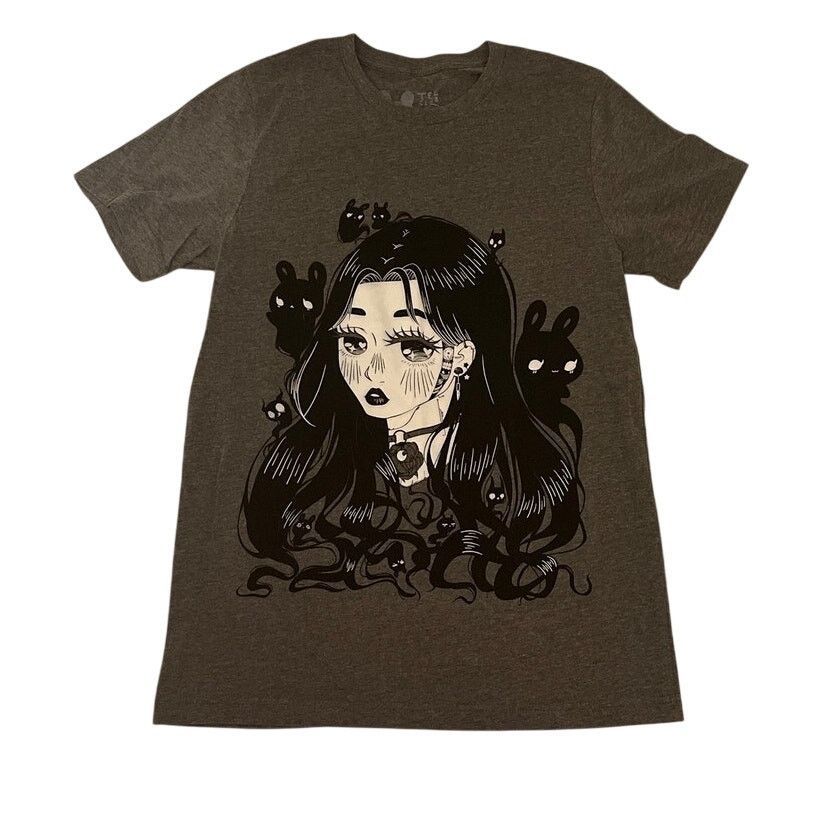 Other Y2k Anime Girl Limited Edition T-Shirt, Gray, M, Cotton Size M / US 6-8 / IT 42-44 - 1 Thumbnail