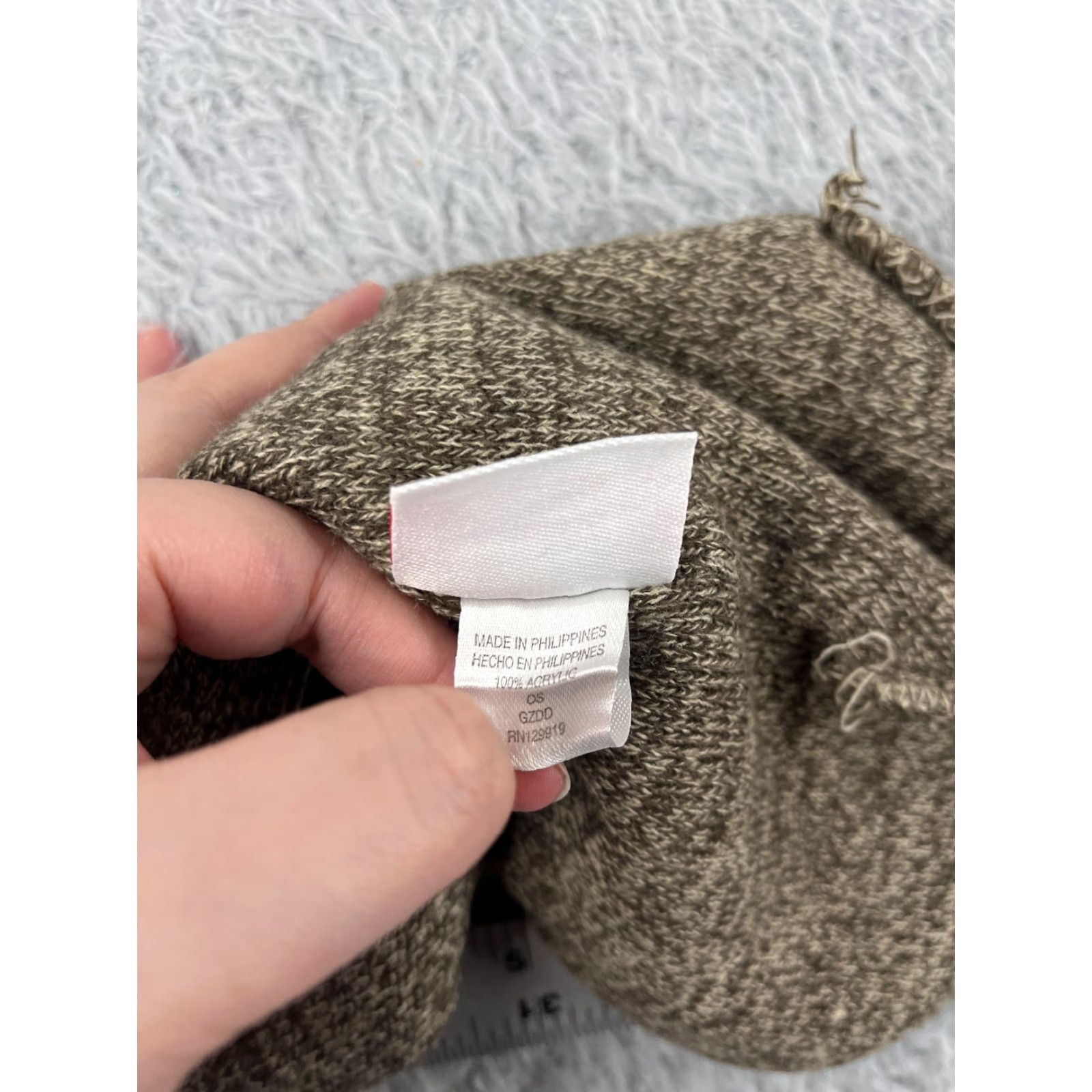 Levi's Levi's Beanie One Size Adult Beige Gray Knit 100% Acrylic Logo Outdoor Ski Hat/Beanie Mens Womens Unisex Adults Knitting Lightweight Knitwear Size ONE SIZE - 7 Thumbnail