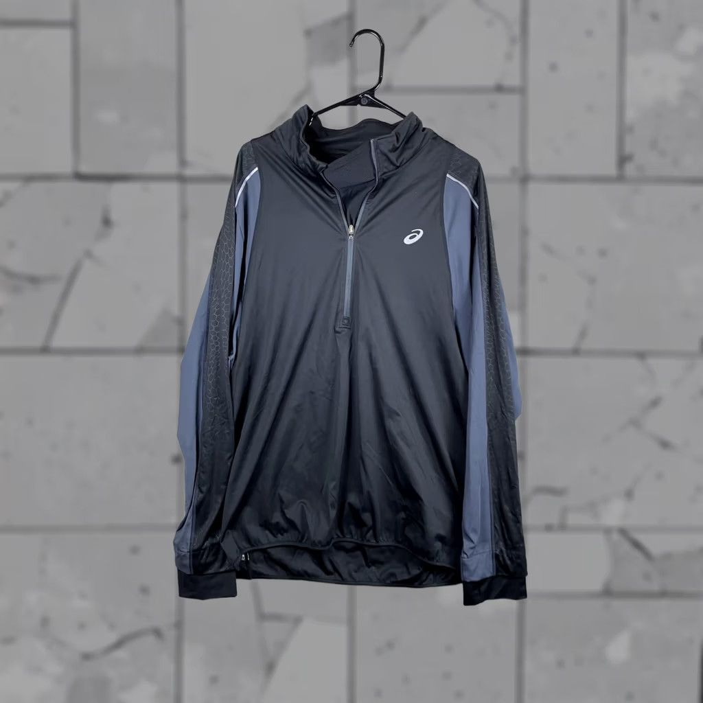 Asics Asics Running Jacket Mens 2XL Black 1/4 Zip Pullover Windbreaker Reflective Size US XXL / EU 58 / 5 - 1 Thumbnail