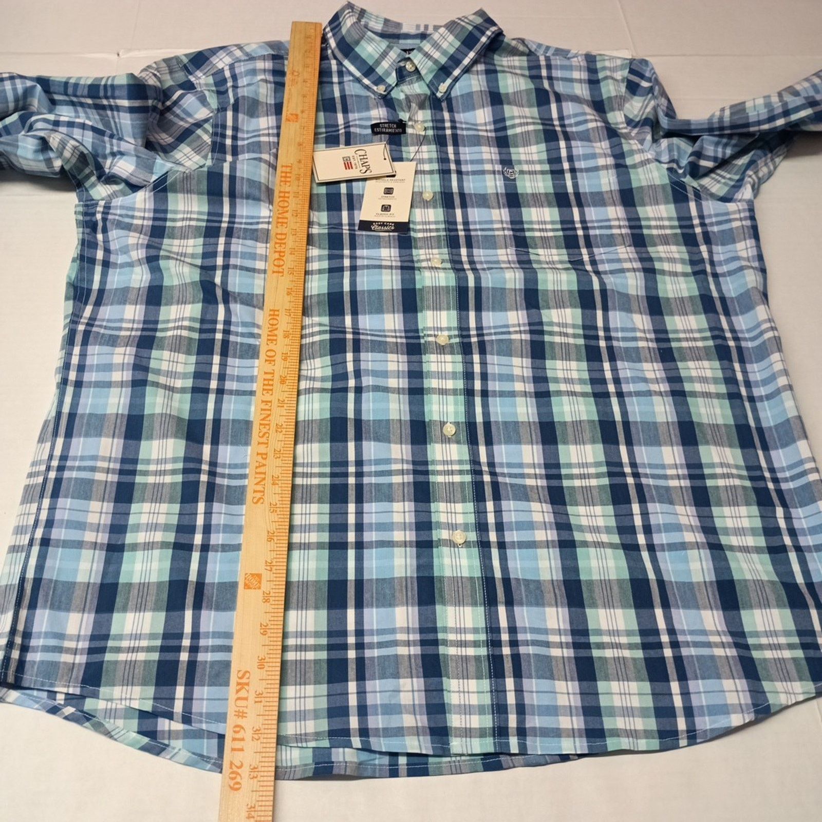 Chaps CHAPS Button Down Plaid Shirt Men's 2XL Lilac Blue Multi Size US XXL / EU 58 / 5 - 7 Thumbnail