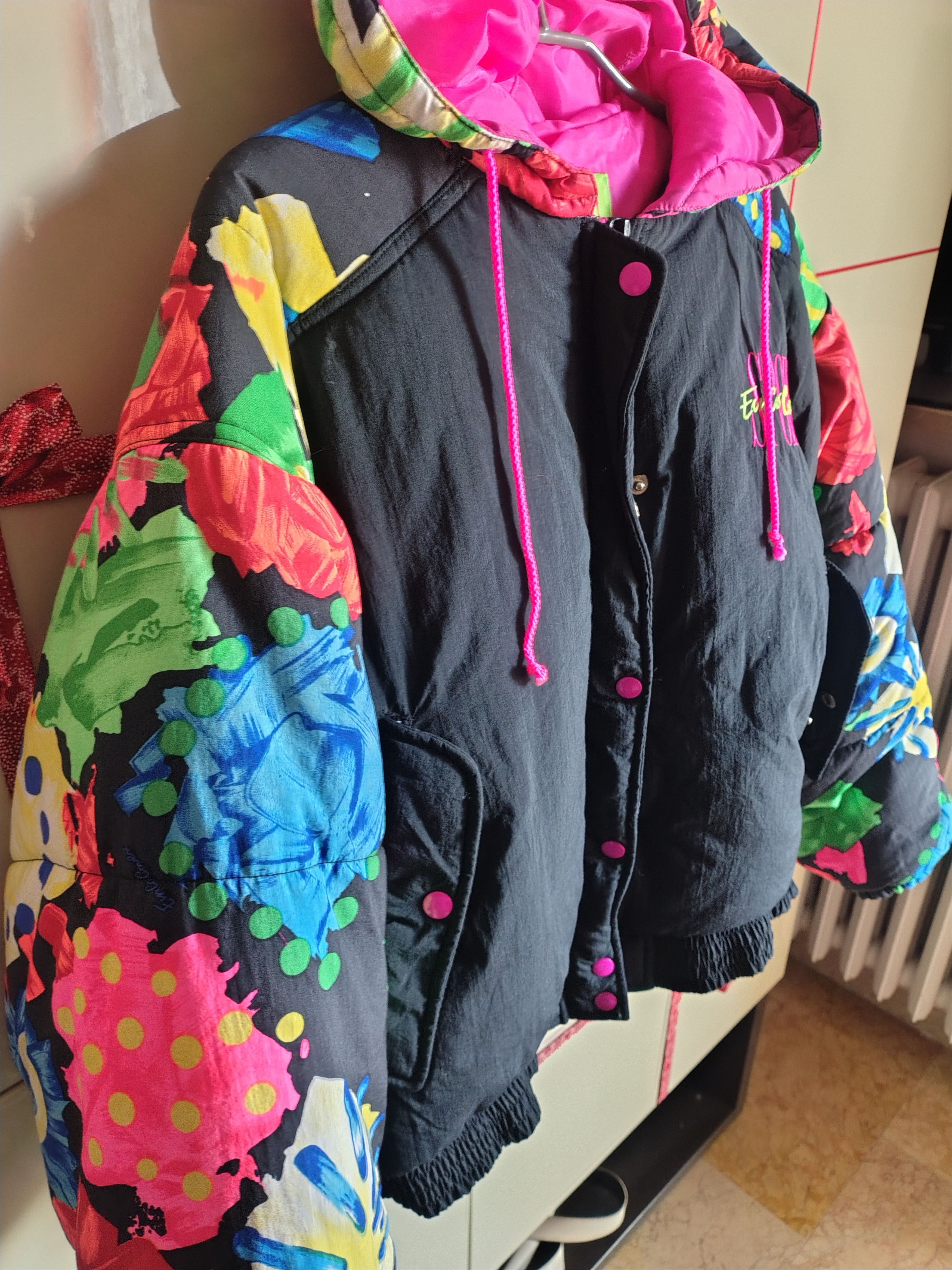 Enrico Coveri ARCHIVE Enrico Coveri Sport "Pop Art" Floral Down Puffer Size M / US 6-8 / IT 42-44 - 3 Thumbnail