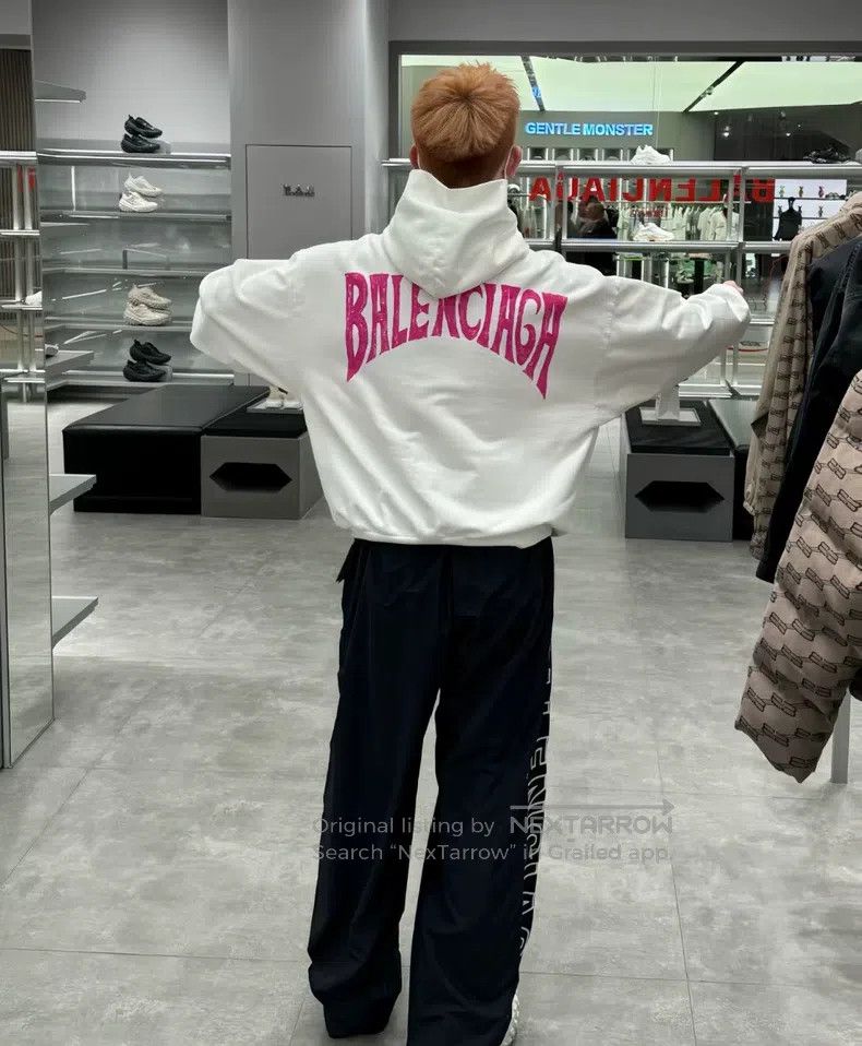 Balenciaga Balenciaga Letter Printed Casual Hooded Sweatshirt with Lo Size US XS / EU 42 / 0 - 4 Thumbnail