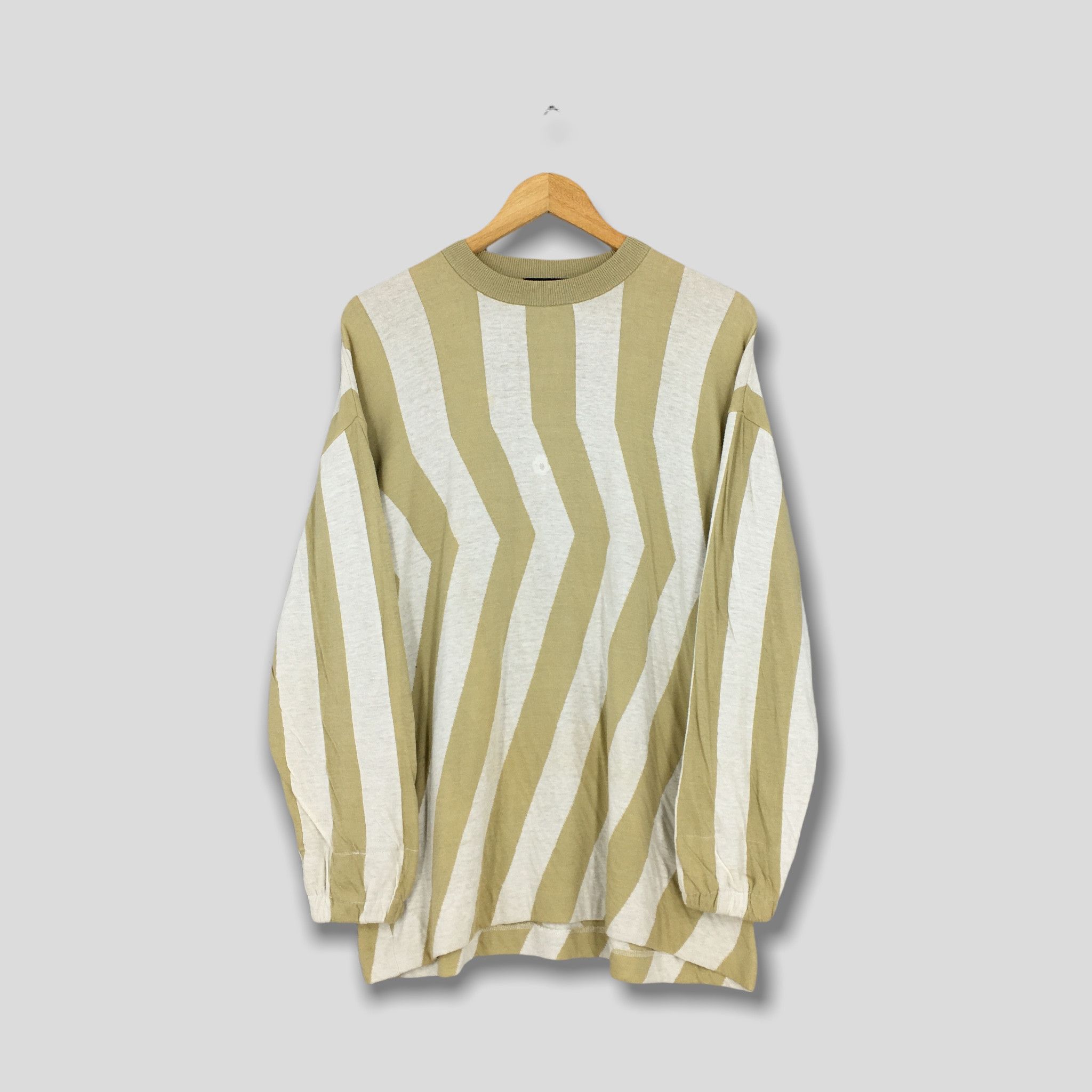image of Vintage Issey Miyake Japan Stripes Longsleeve Tshirt in Striped, Men's (Size Medium)