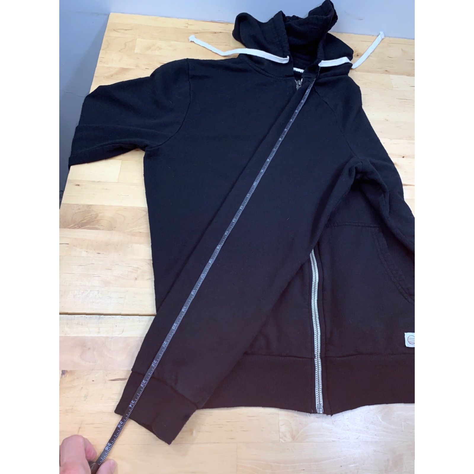 Marine Layer Marine Layer Jacket Mens S Black Hooded Full Zip Casual Drawstring Solid Cotton Blend Jacket Size US S / EU 44-46 / 1 - 5 Thumbnail