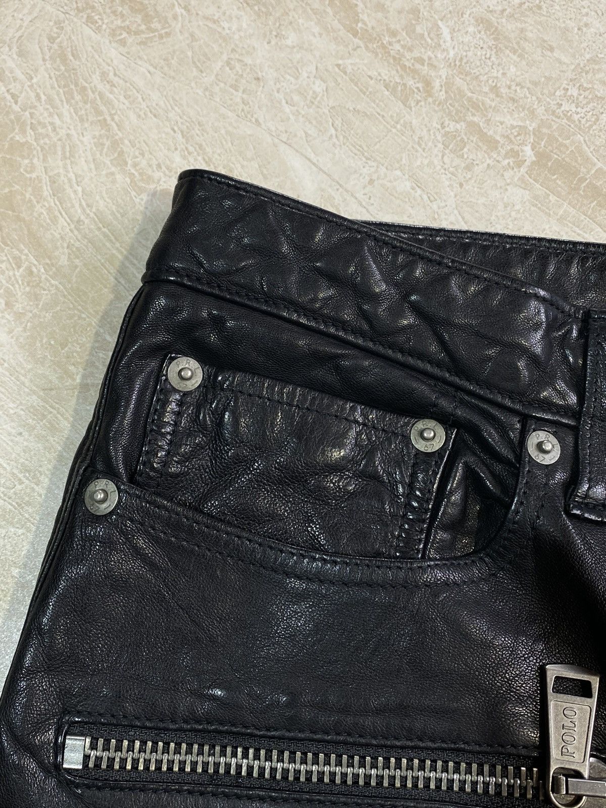 Polo Ralph Lauren Polo Ralph Lauren Women’s Leather Biker Pants Avant Garde Size 34" / US 12 / IT 48 - 12 Thumbnail