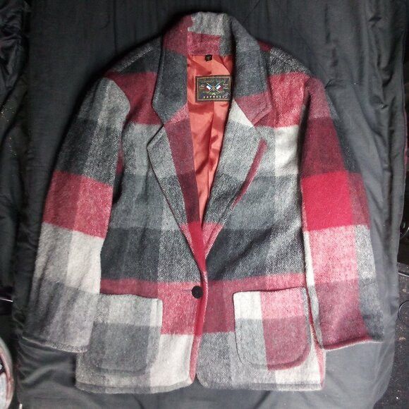 Express Vintage Express Check Blazer Coat Jacket Workwear Chore Size S / US 4 / IT 40 - 2 Thumbnail