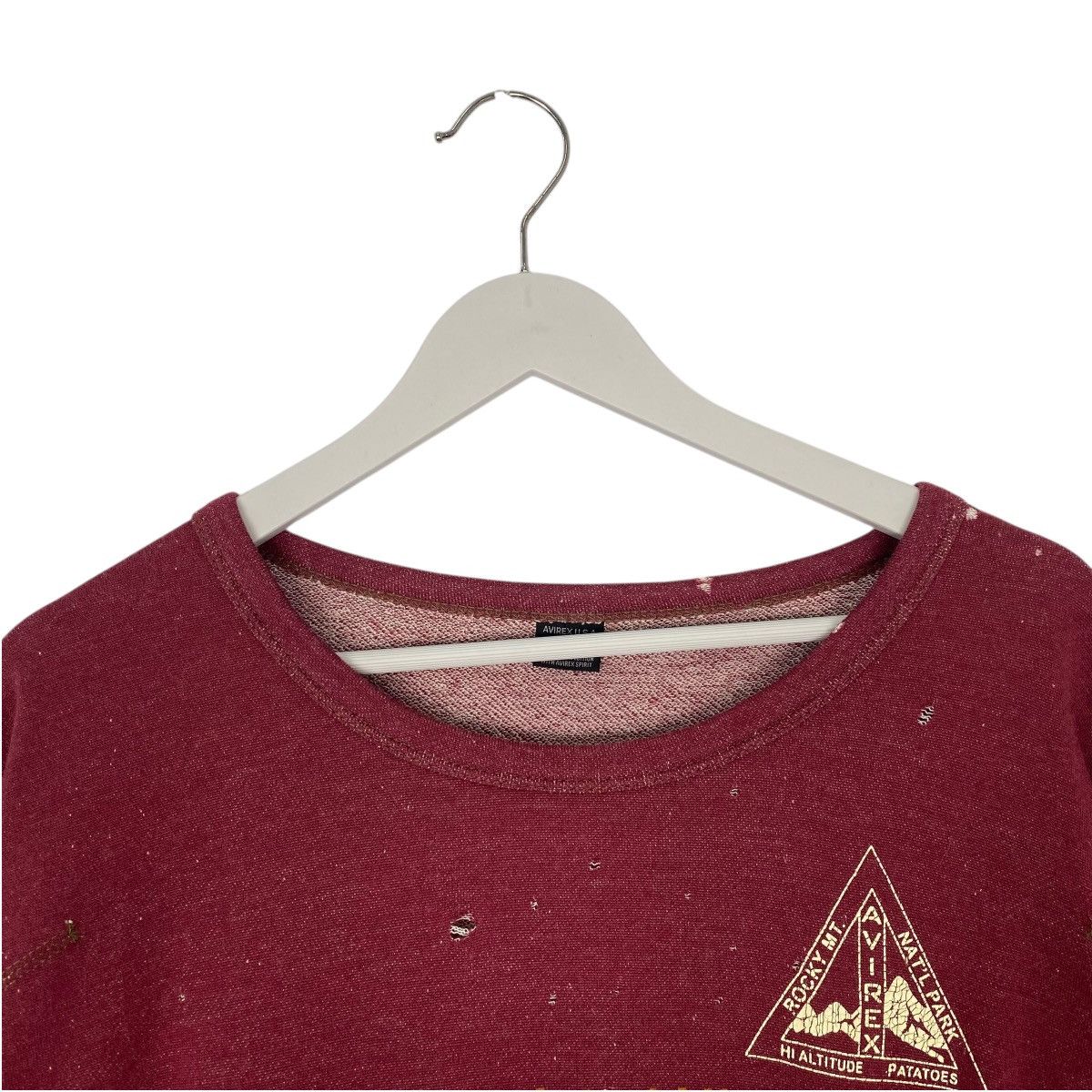 Vintage Vintage Avirex USA Big Logo Printed Sweatshirt Maroon Size US XL / EU 56 / 4 - 4 Thumbnail