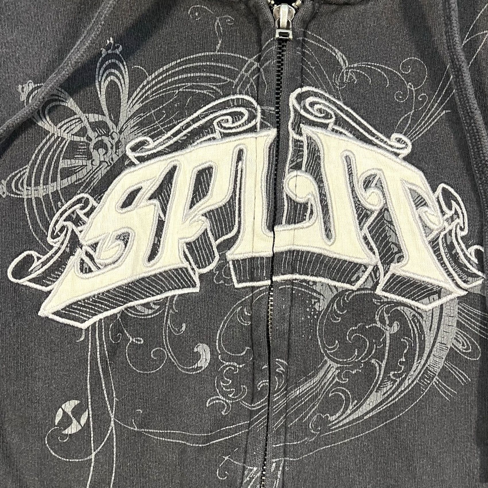 Vintage VINTAGE Split Hoodie Mens M Navy Gray 90s Skate Snowboard RARE Full Zip Y2K Surf Logo Embroidered Cartoon Size US M / EU 48-50 / 2 - 2 Thumbnail