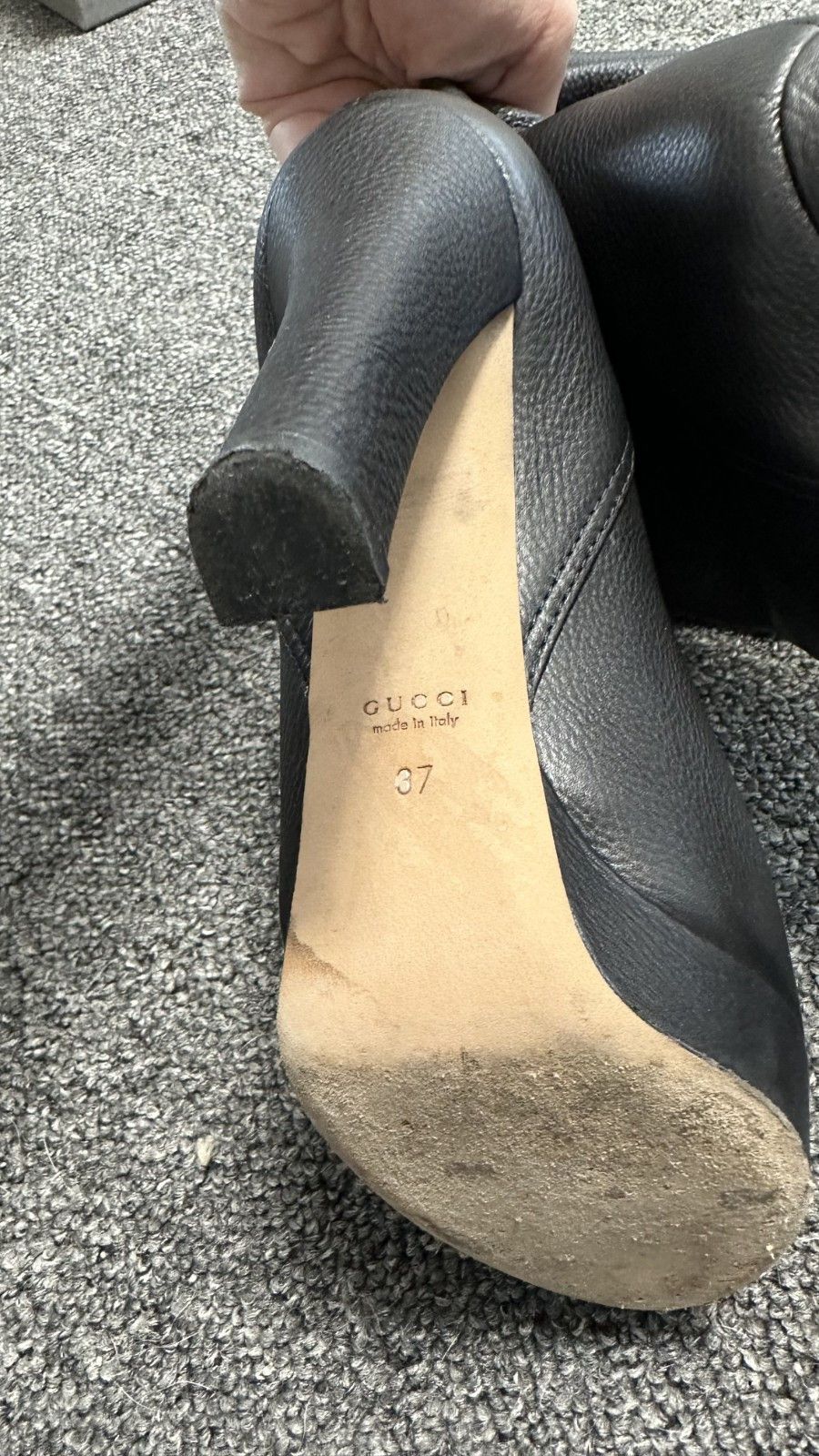 Gucci Gucci Black Leather Braided Accents Knee High Boots Size US 7 / IT 37 - 9 Thumbnail
