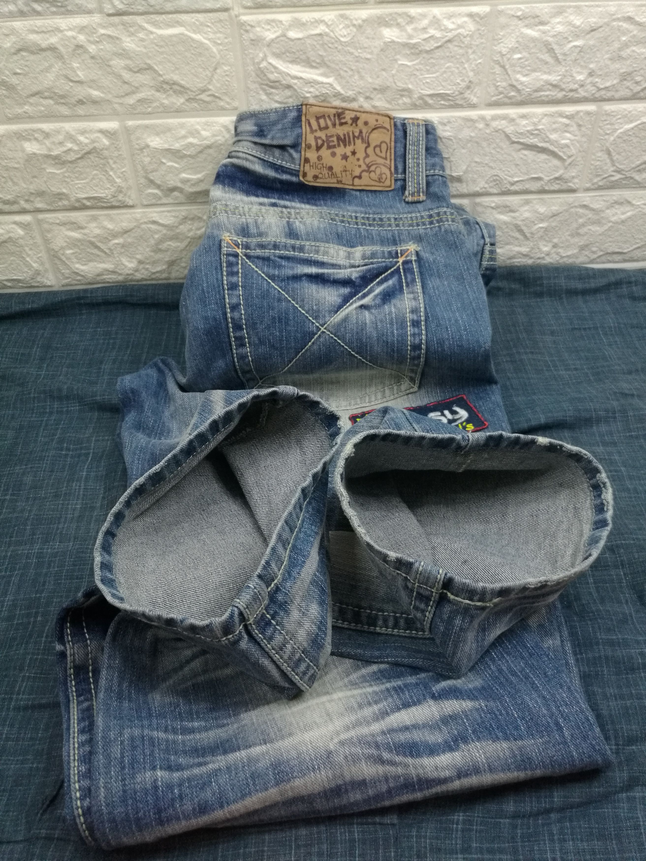 Japanese Brand Vintage Love Denim Patchwork Distressed Design Jeans Size US 34 / EU 50 - 13 Thumbnail