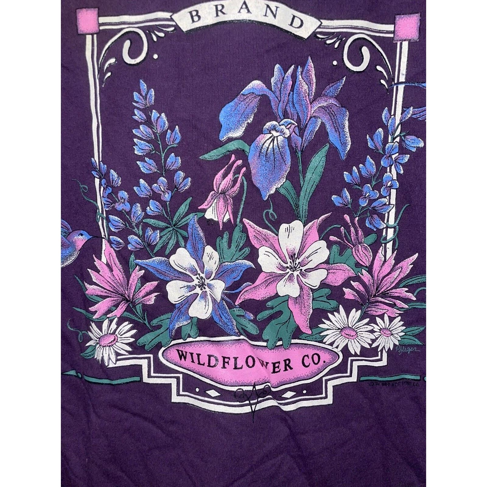 Jerzees Vintage Middletown Shirt Wildflower Wild Flower Tee VTG 90s Size US L / EU 52-54 / 3 - 4 Thumbnail