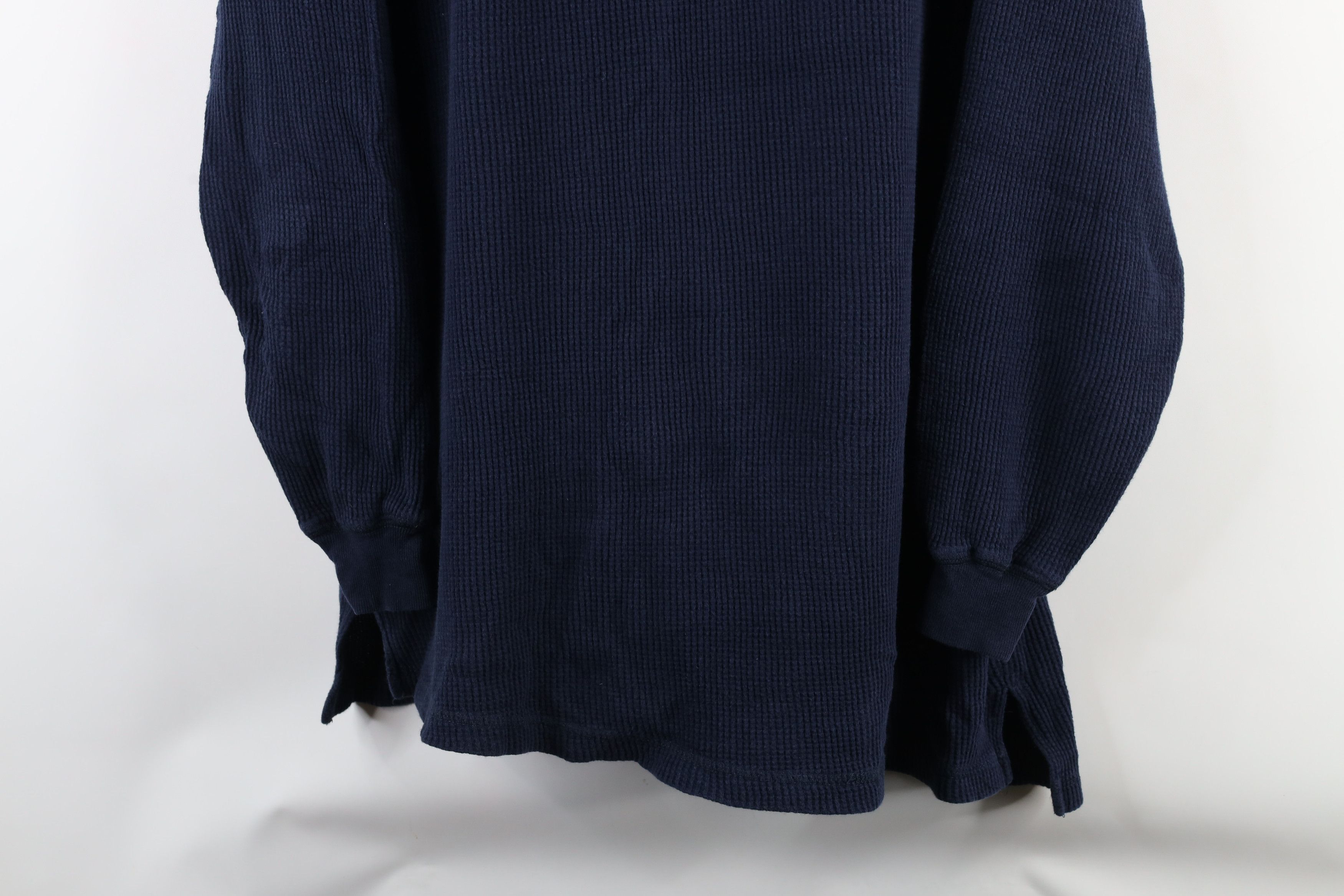 Vintage Vintage 90s Streetwear Waffle Knit Henley T-Shirt Blue Size US M / EU 48-50 / 2 - 3 Thumbnail