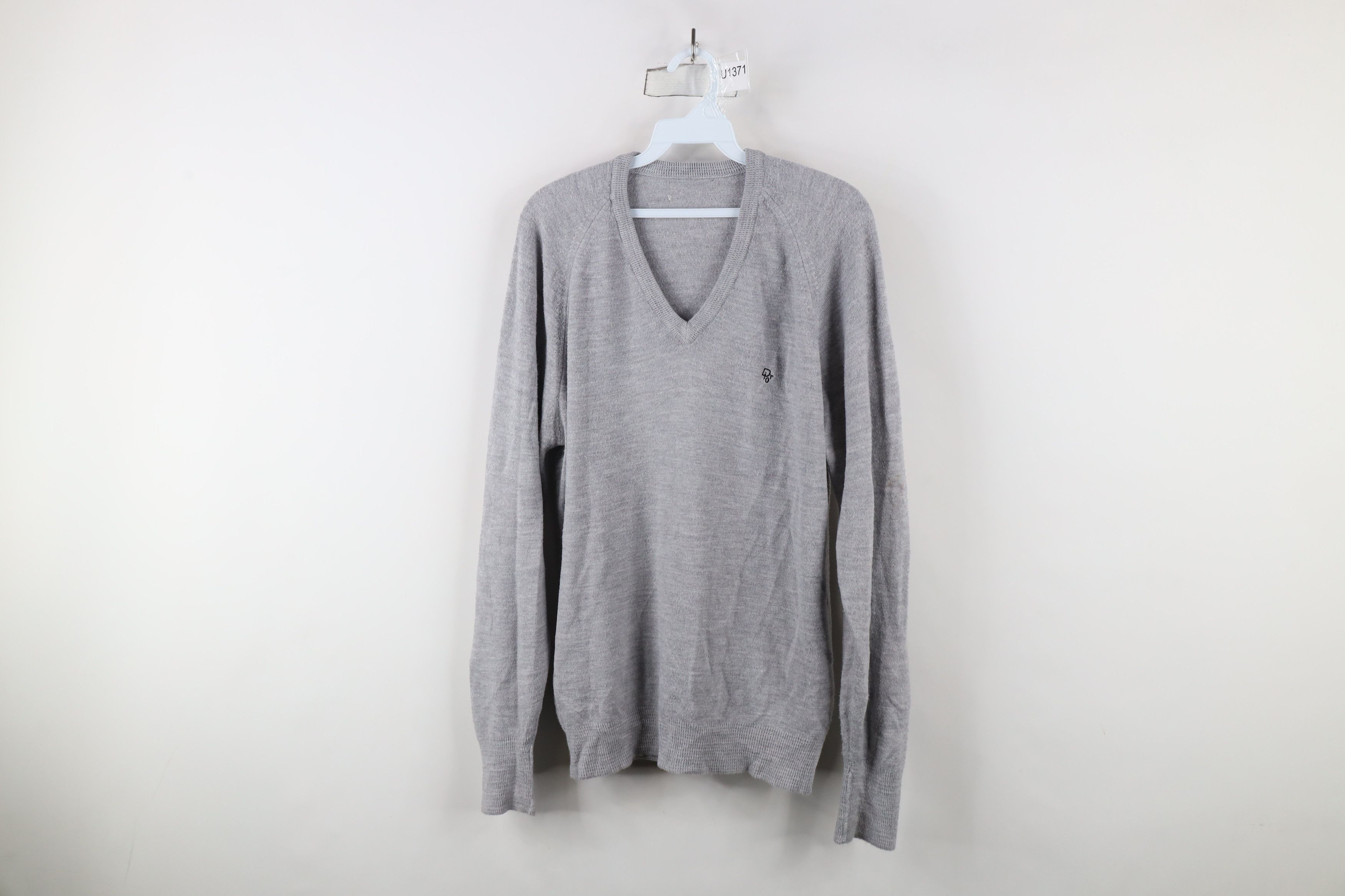 Vintage Vintage 80s Christian Dior Spell Out Knit Sweater Gray USA Size US M / EU 48-50 / 2 - 1 Thumbnail