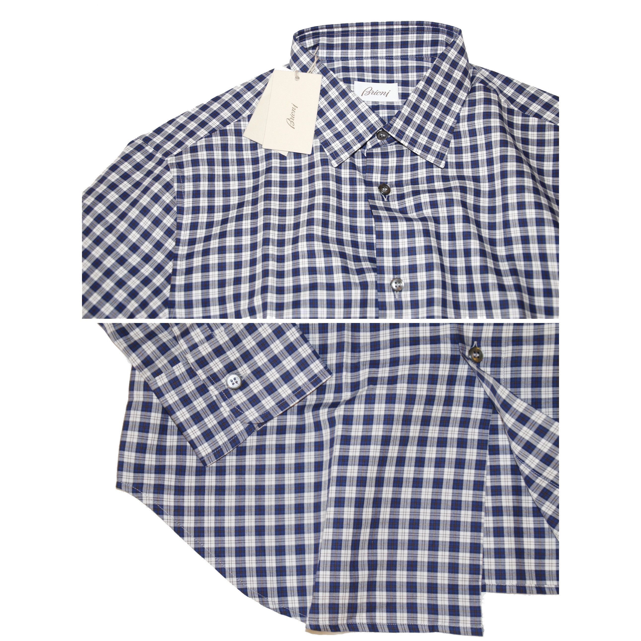 Brioni $1000 Brioni Blue plaid long sleeve shirts M Size US M / EU 48-50 / 2 - 3 Thumbnail