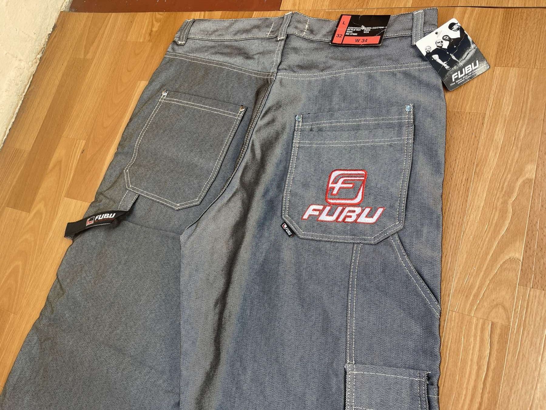 Fubu FUBU jeans shiny vintage baggy jeans silver metallic size 34 Size US 34 / EU 50 - 4 Thumbnail