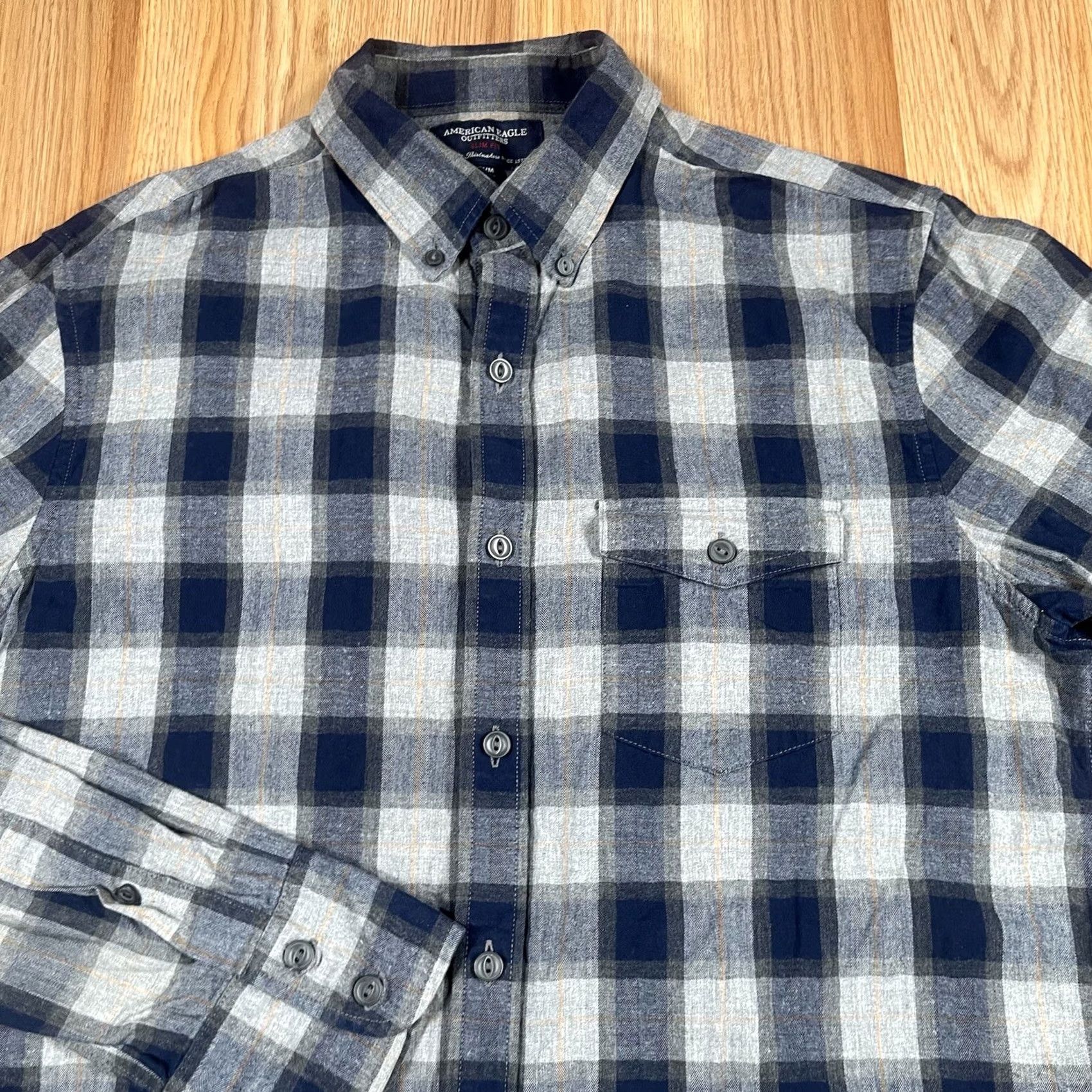 American Eagle Outfitters VINTAGE American Eagle Outfitters Shirt Mens M Medium SlimFit Button Down Flannel Plaid Size US M / EU 48-50 / 2 - 2 Thumbnail
