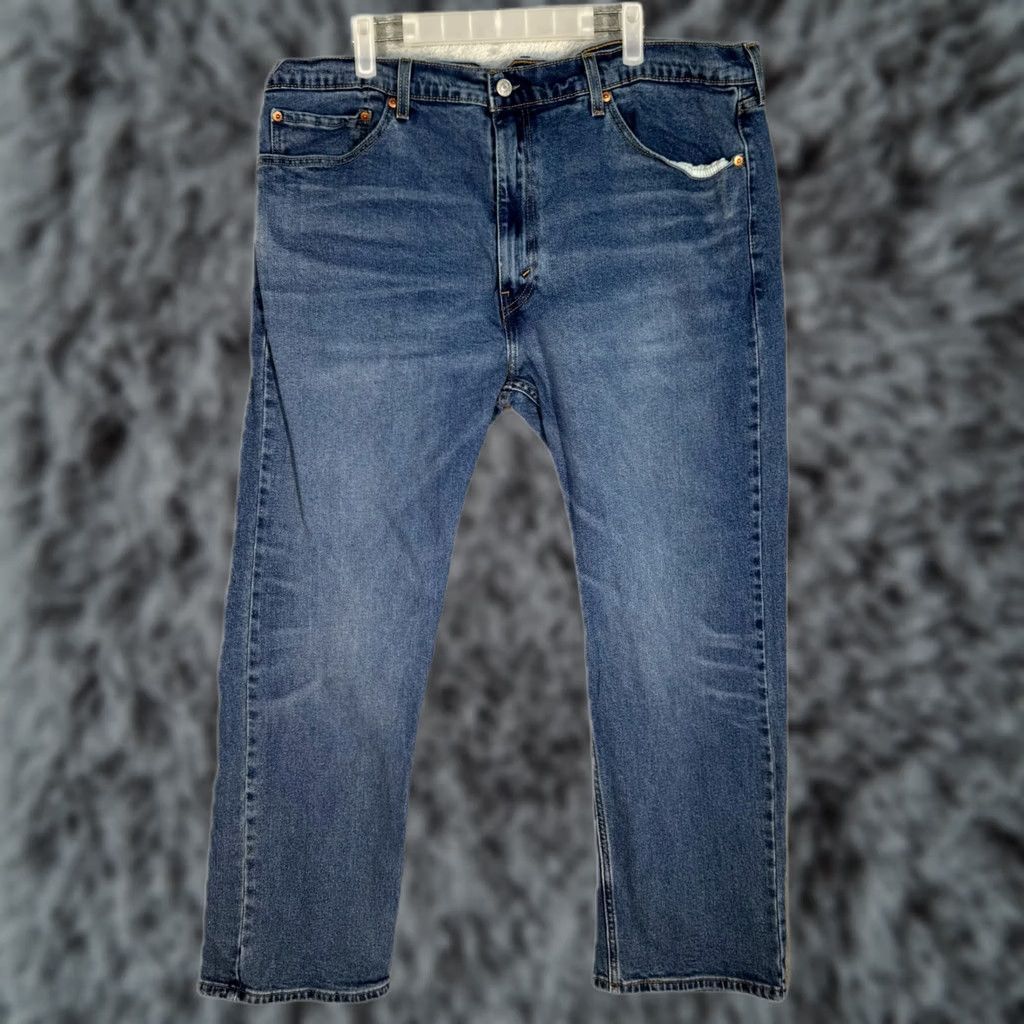 Levi's Levi’s 505 Jeans Men Blue Stretch Denim Mid-Rise Straight Leg 40 x 30 Denim Jeans Regular Mens Holiday Retro? Size US 40 / EU 56 - 1 Thumbnail