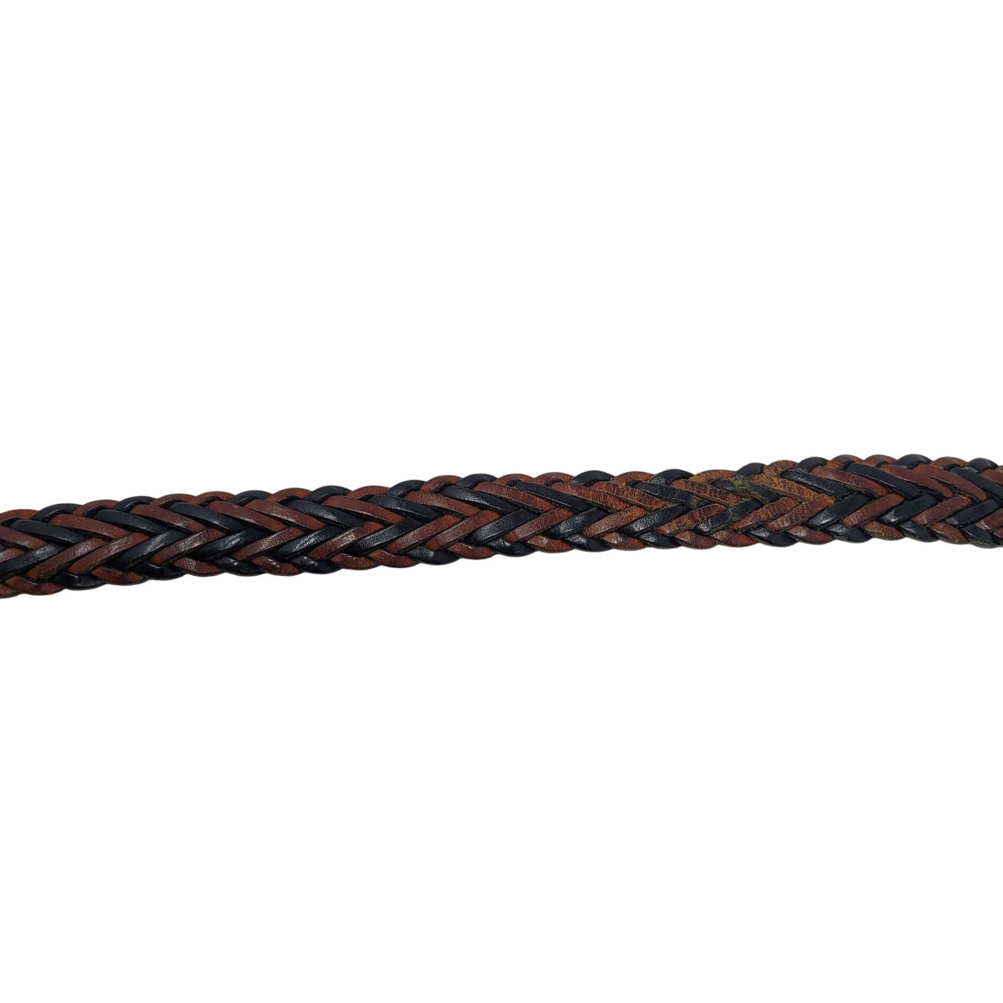 Vintage Vtg Handmade Western Braided Leather Belt Sz L Dark Brown Bl Size ONE SIZE - 9 Thumbnail
