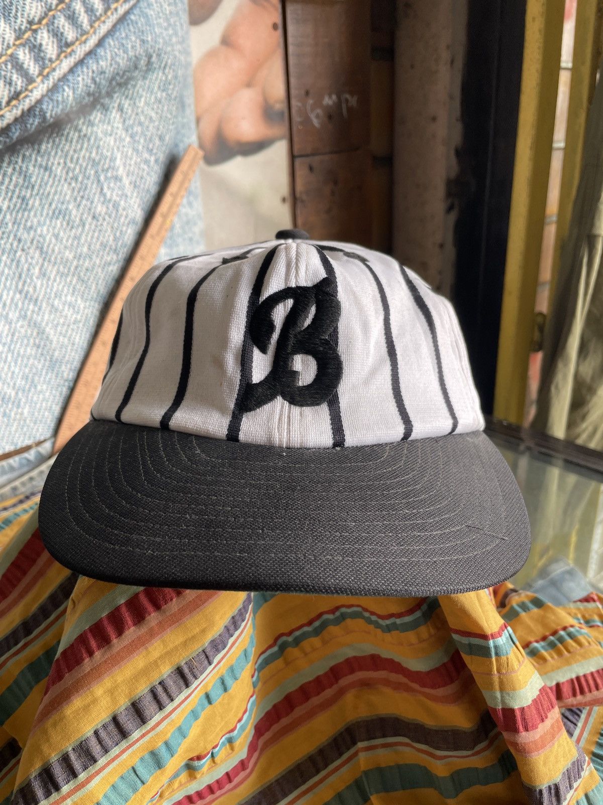 Japanese Brand × MLB × Vintage Vintage japanese Baseball MLB B Snapback stripe full cap Size ONE SIZE - 1 Thumbnail