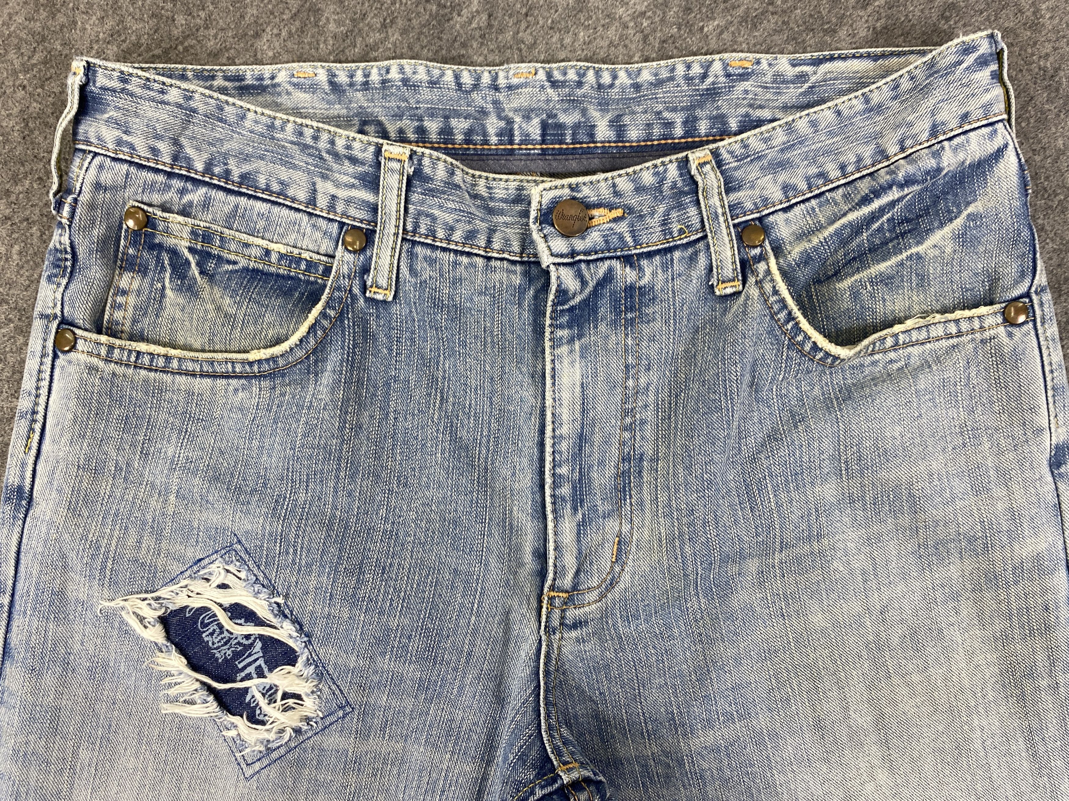 Japanese Brand Light Wash Vintage Wrangler Flare 34x30.5 Denim - JN3320 Size US 34 / EU 50 - 3 Thumbnail