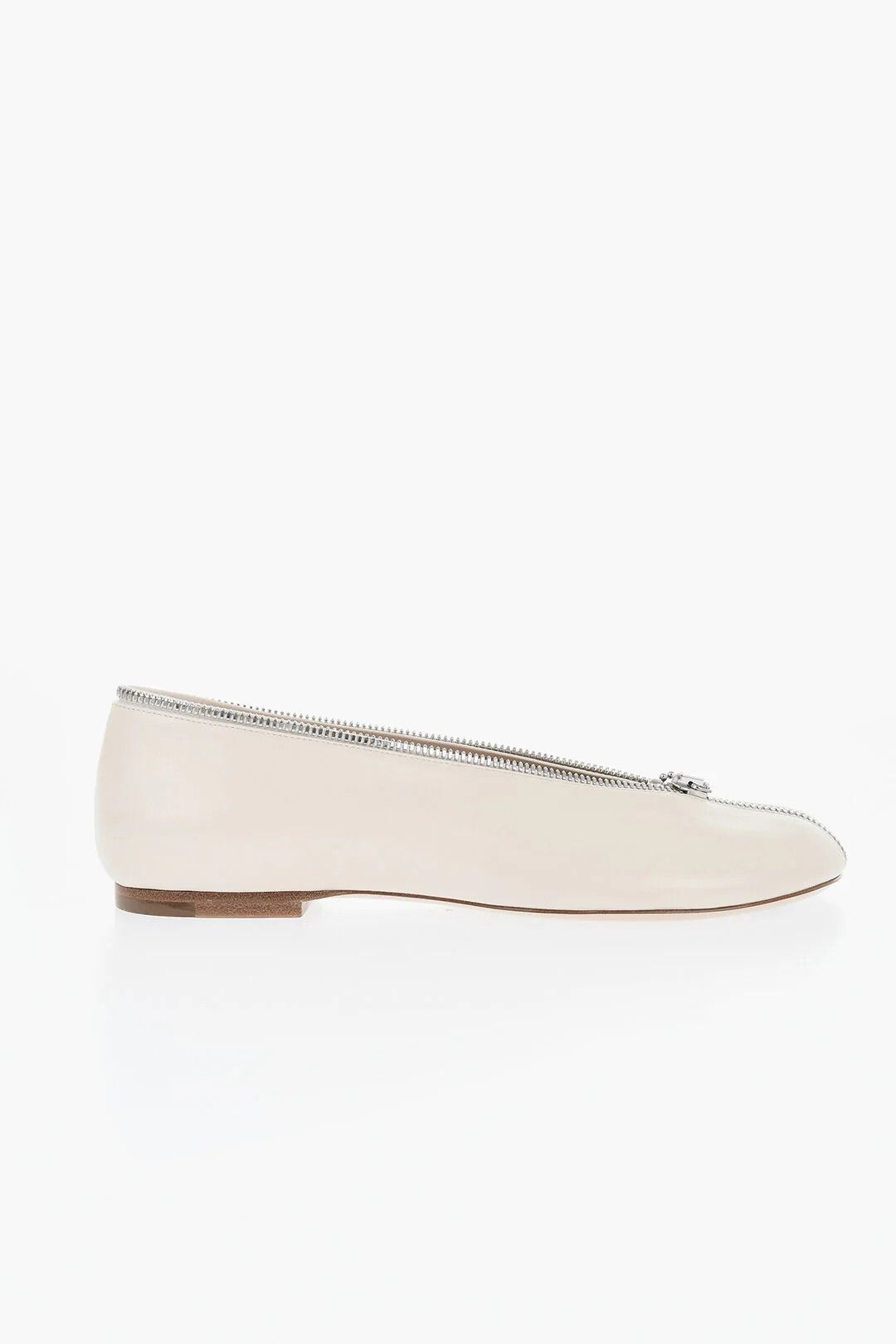 Burberry og1mm0426 Zip-Up Leather Ballet Flats in Beige Size US 6 / IT 36 - 1 Thumbnail
