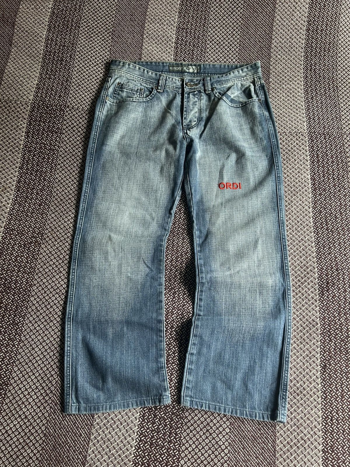 Vintage Vintage Smog Distressed Denim Jeans Baggy Faded Streetwear Size US 36 / EU 52 - 7 Thumbnail
